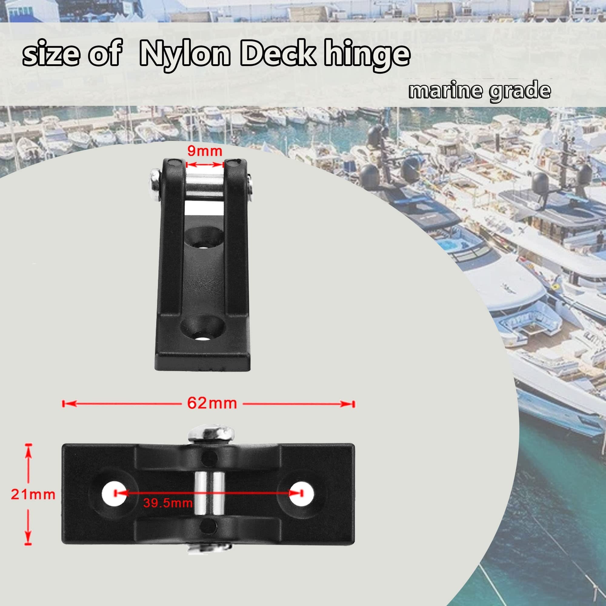 Etokfoks  7 8 in Nylon Boat Bimini Top Fittings Hardware Set Black Jaw Slides Deck Hinges Caps Eye Ends Pad Eyes With Screws