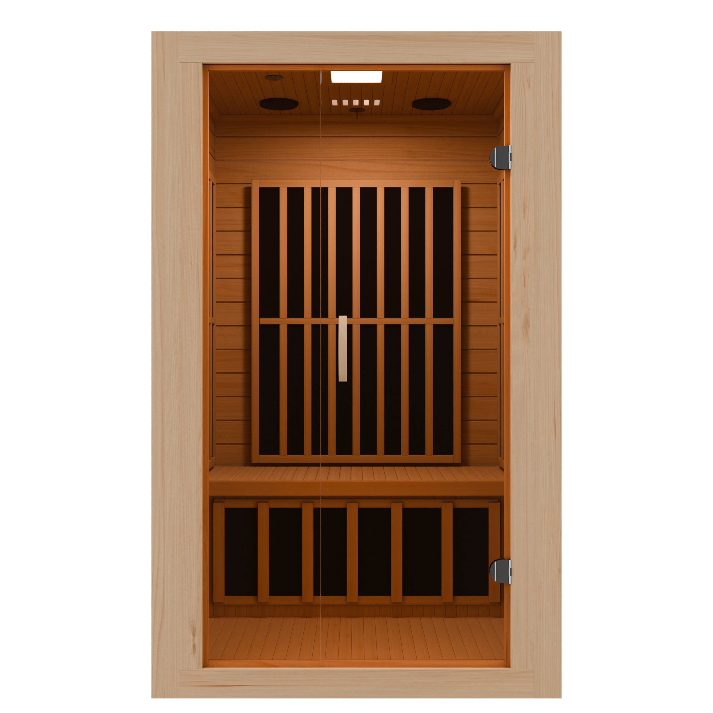 SteamSpa SC-SS0014-GS 74.8-Inches H x 46-Inches W x 40-Inches D Hemlock fir wood Infrared sauna