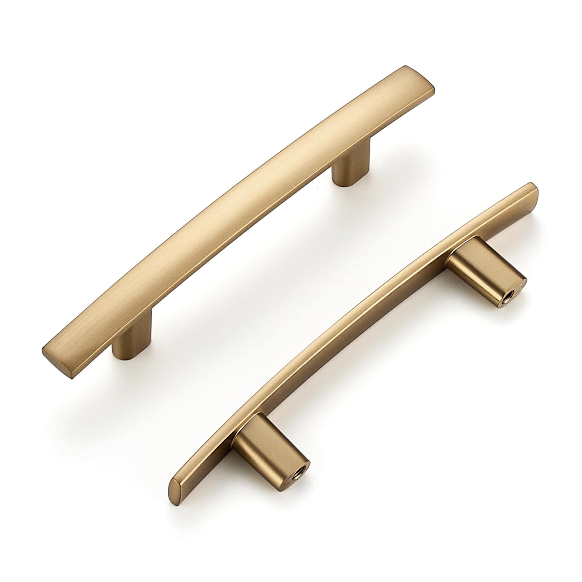 LILILIAN FMY 30 Pack Cabinet Handles Champagne Bronze Curved Drawer Pulls 5-3/16 Inch Length 3 Inch Hole Center Kitchen Cabinet Hardware #LRO0820E393