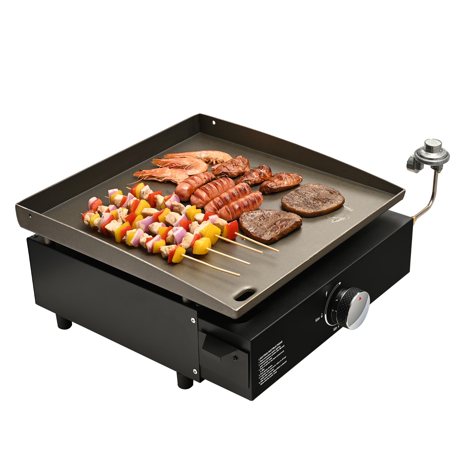 SVOPES SVOPESZMXRQBL01797V0 Commercial Griddle Black 2 -Burner Liquid Propane and Natural Gas Grill