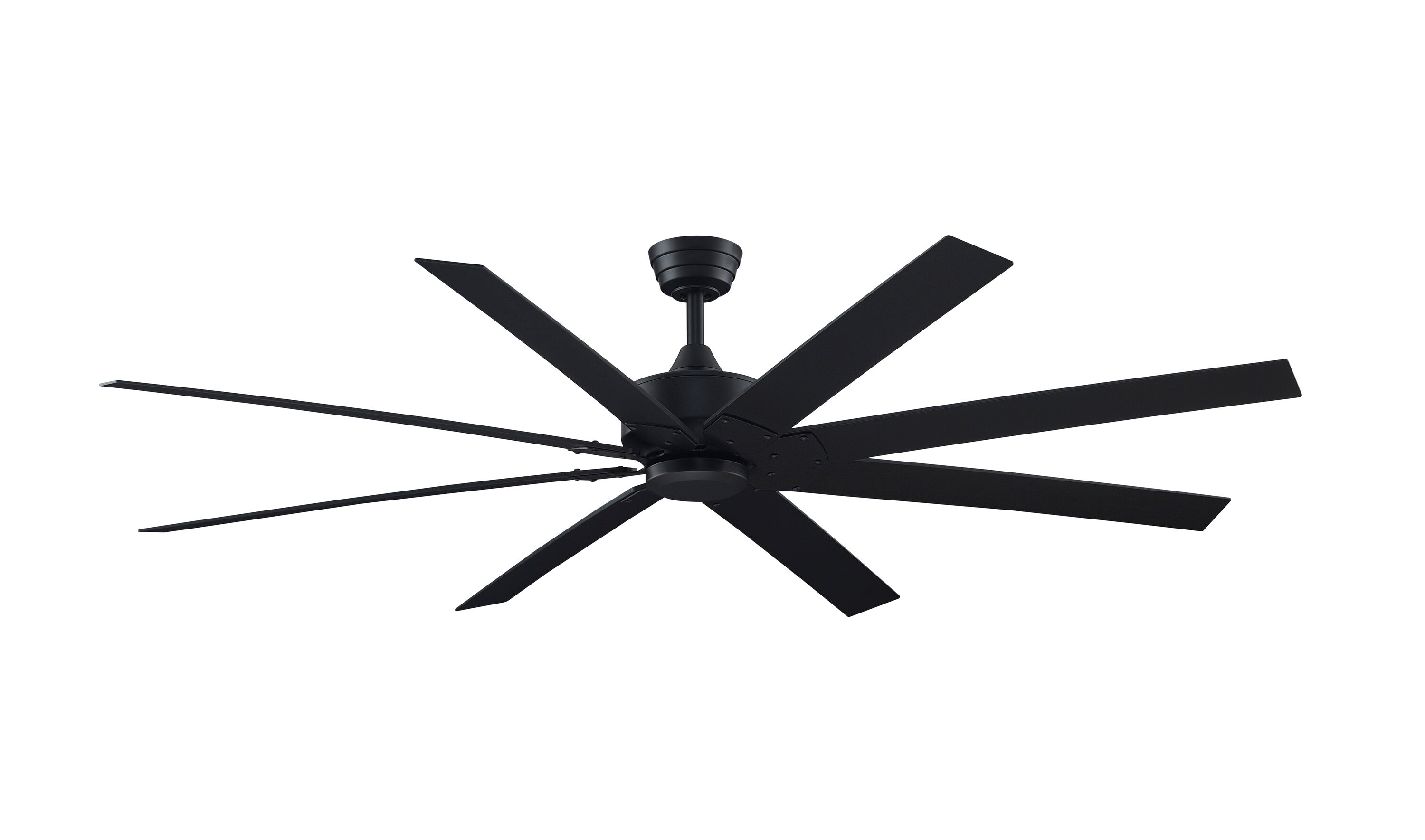 Fanimation FPD7912BBL-72BL Levon Custom 72-in Outdoor Smart Black with Black Blades Ceiling Fan Light Kit Compatible - Remote Included ( 8 -Blade )