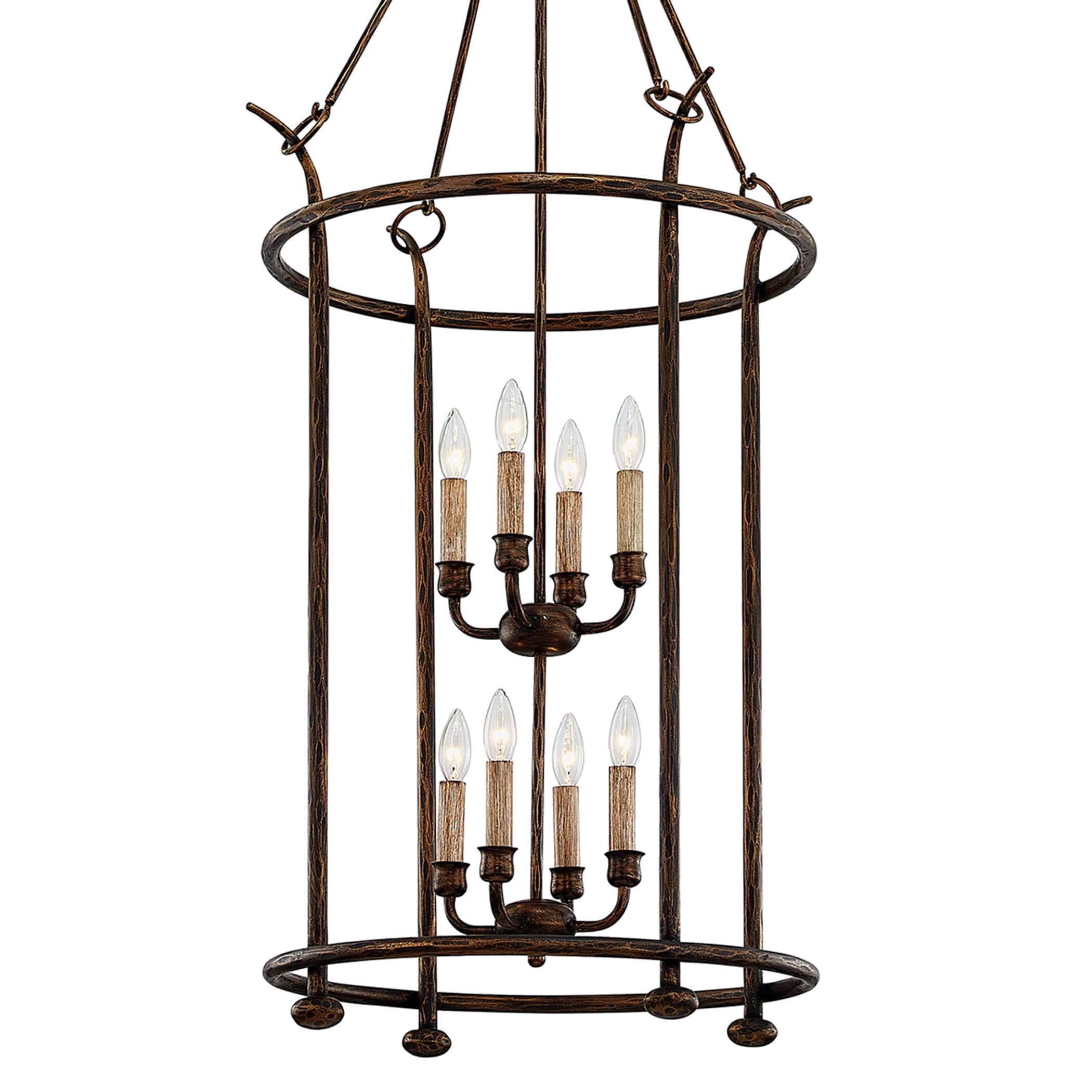 Troy Lighting F6648 Paso Robles 8-Light Pompeii Bronze Transitional Lantern Hanging Pendant Light