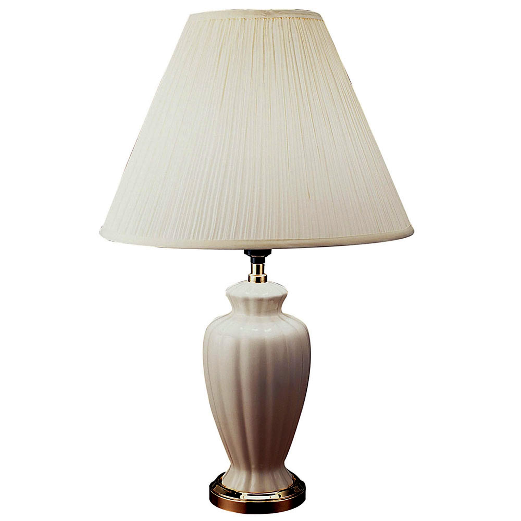 ORE International 6118IV 26-in Ivory 3-way Table Lamp with Linen Shade