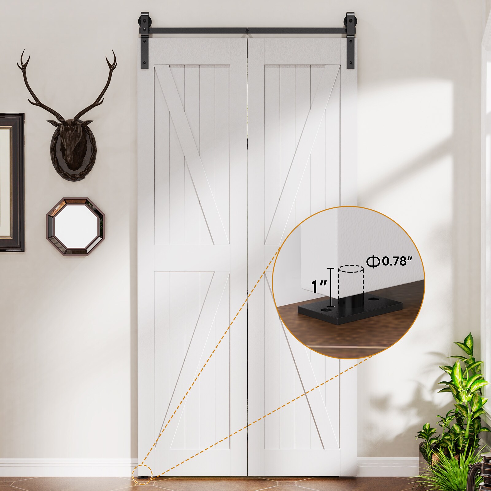 LOVMOR BF-3P3FT-2DOOR Barn-Door-Roller-Kits - View #7