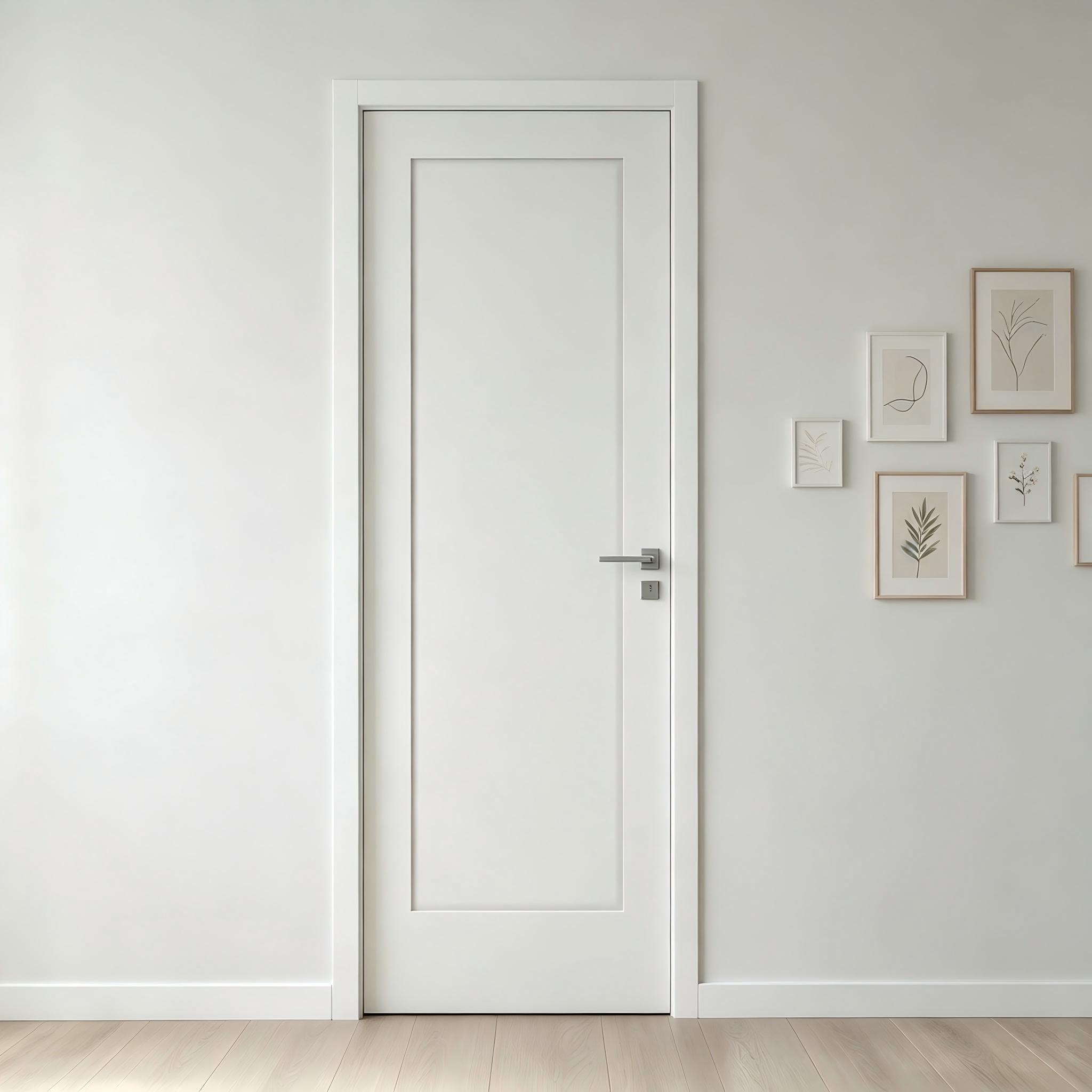 Misty Moon 28-in x 80-in White Primed 1-Panel Shaker Interior Wooden ...