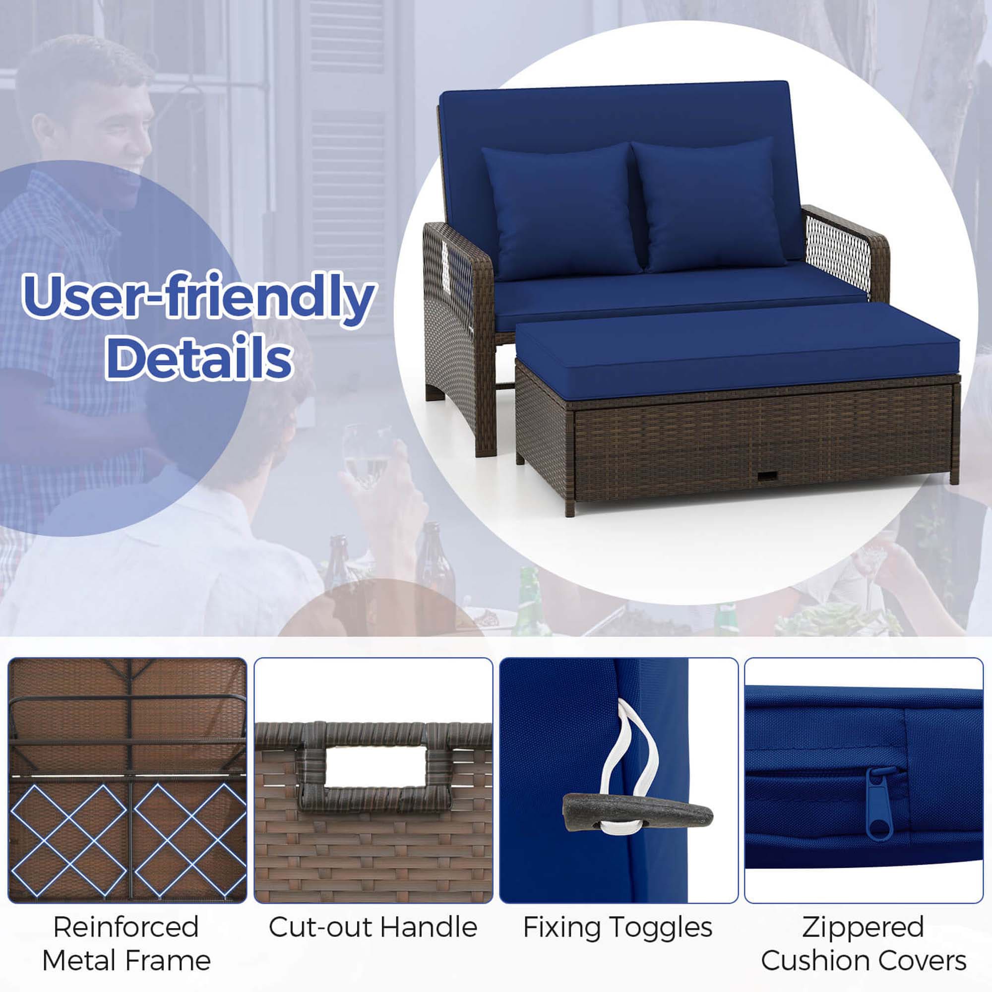 Costway HCST04850 Patio-Sofas-Daybeds - View #7