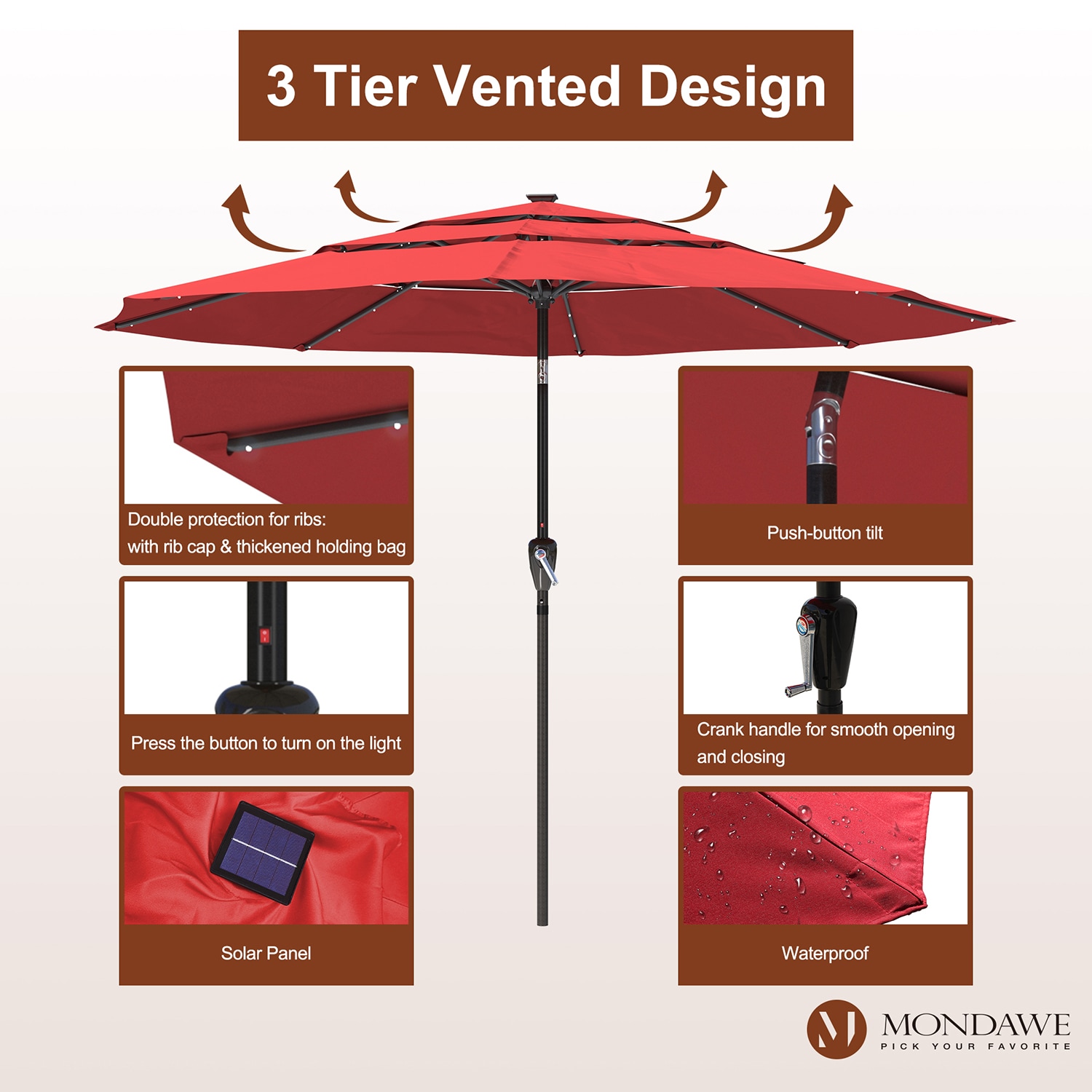 Mondawe 21WF421RD-ED Umbrellas-2 - View #5