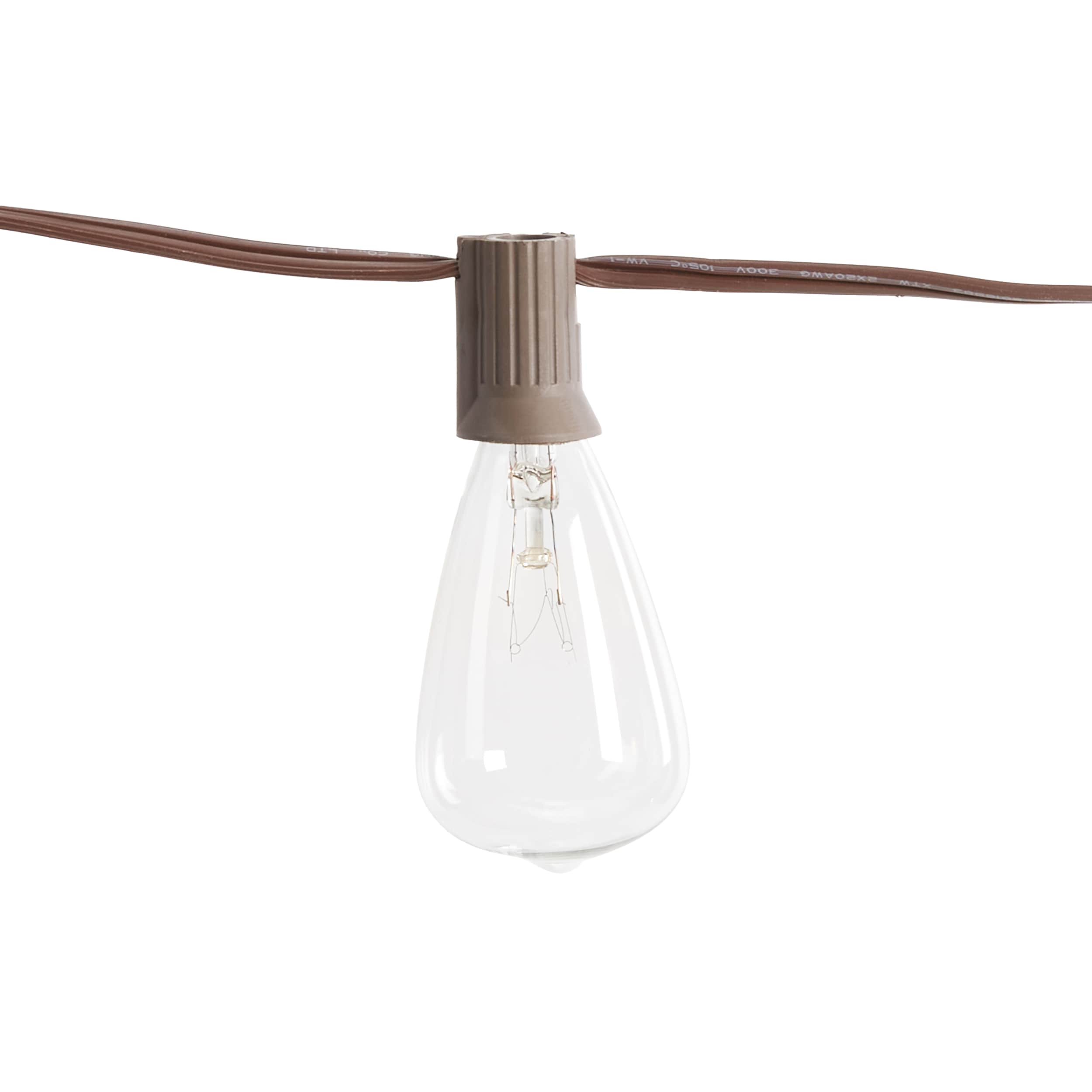 allen + roth 33-ft Plug-in Brown Indoor/Outdoor String Light with 30 ...