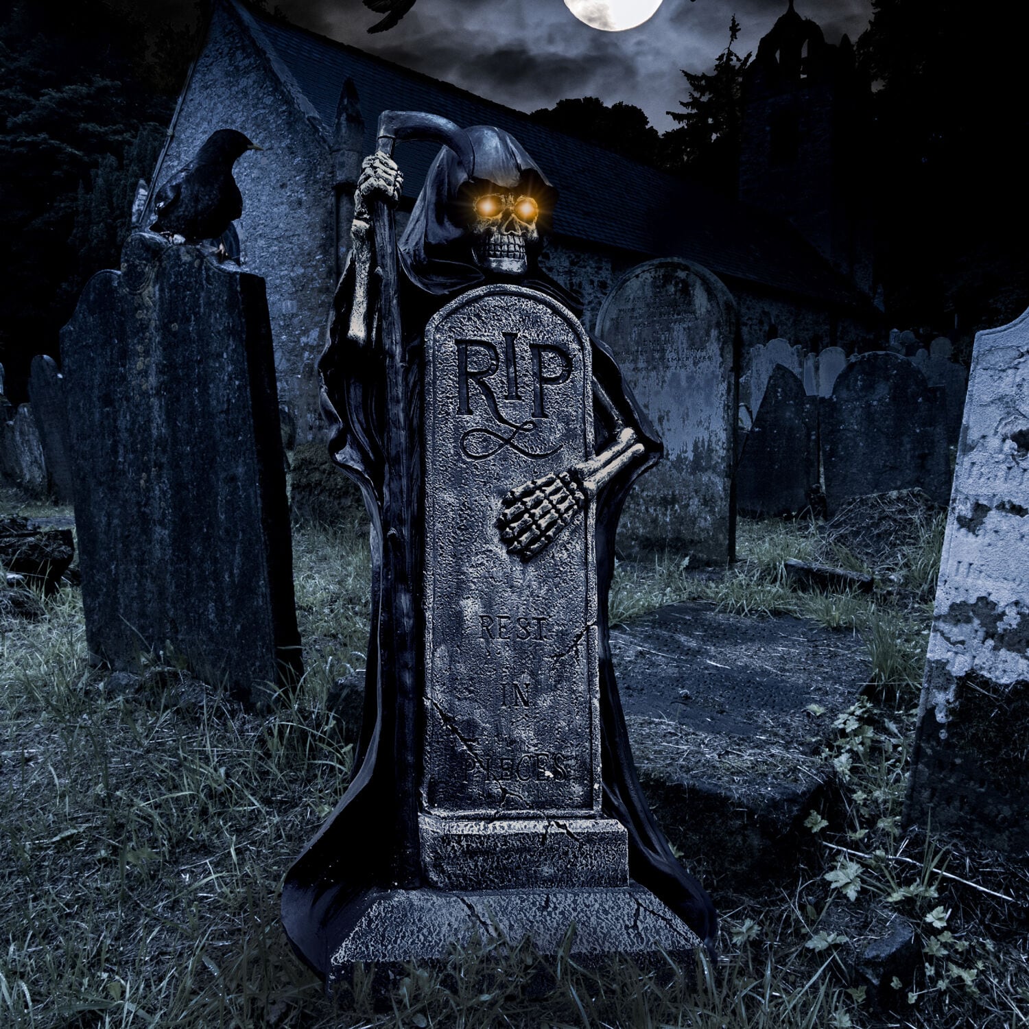 Haunted Hill Farm HHMG040-1RPR-BLK Outdoor-Halloween-Decor - View #8