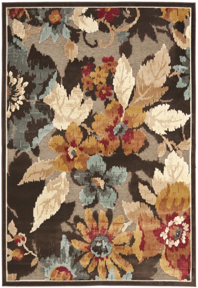 Safavieh PAR148-330-8 Paradise Kendrick 8 x 11 (ft) Loomed Synthetic Dark Brown Rectangular Indoor Floral/Botanical Oriental Area rug