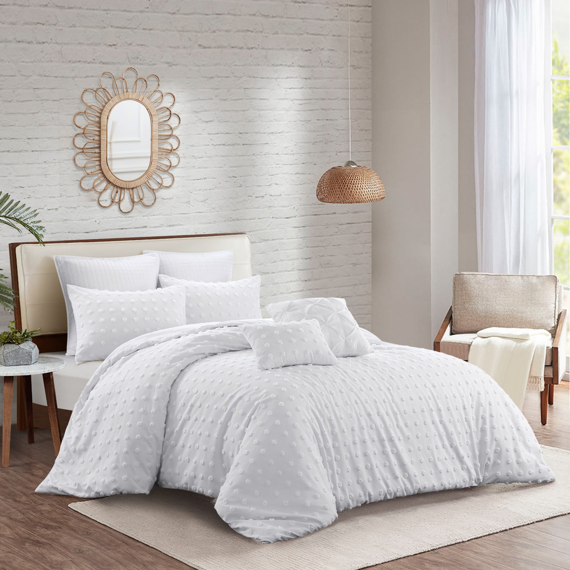 Grace Living GDV368-32WET-LS Haya White Solid Twin/Twin XL Duvet cover