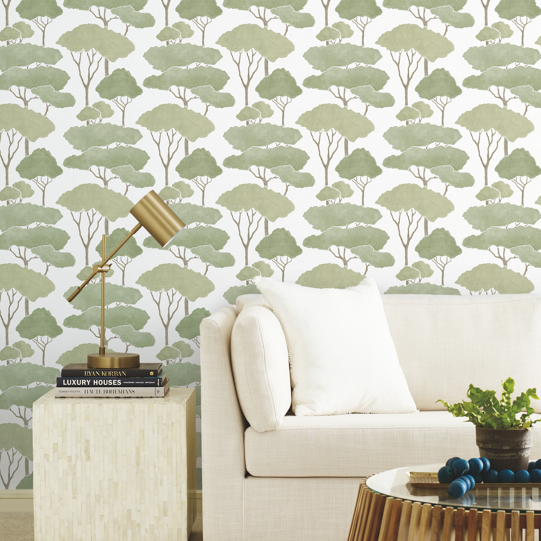 RoomMates RMK12064WP 28.18-Sq. Feet Green Vinyl Ivy/Vines Self-adhesive Peel and Stick Wallpaper