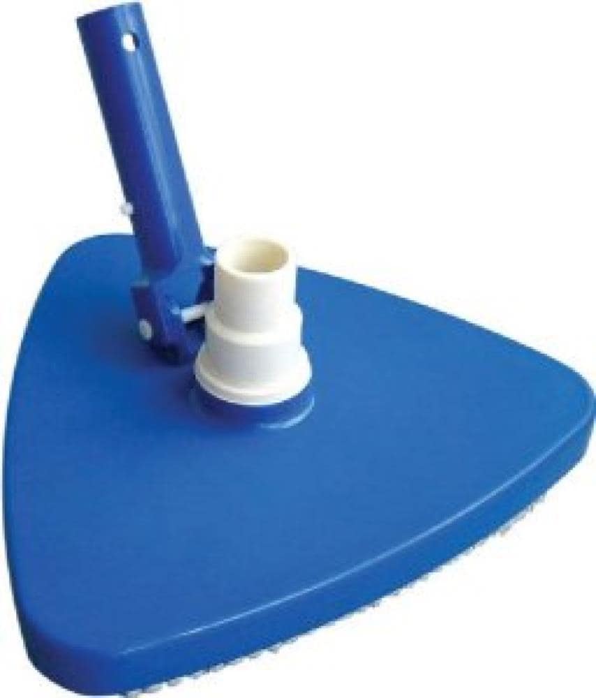 Pool Central 32233227 10.5-in Blue and White Triangular Weighted Swimming Pool Vacuum Head with Swivel Cuff