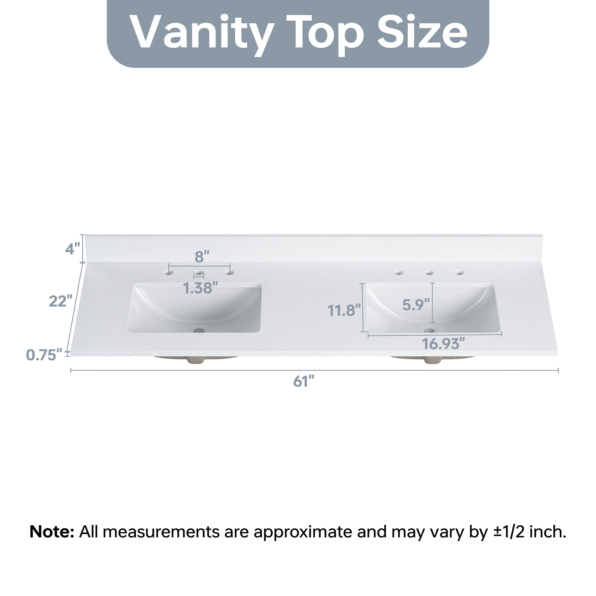 DELUXE LIVING VT2502-61 Vanity-Tops - View #5