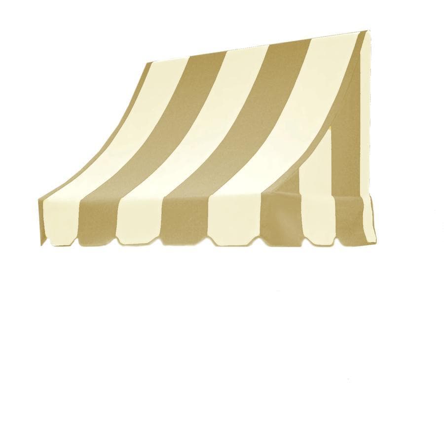 Awntech NT22-3TW Dallas Retro 196.5-in Wide x 24-in Projection Navy/Gray/White Striped Fixed Window/Door Awning