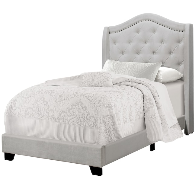 Light Grey Twin Bed Frame In The Beds, Light Grey Bed Frame And Headboard
