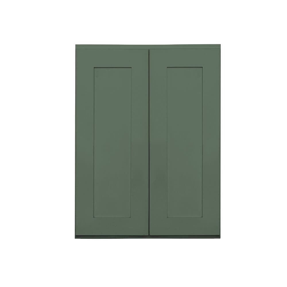 RELIABILT LS-SB-W3036B Monroe 30-in W x 36-in H x 12-in D Basil Green Wall Ready to assemble Plywood Cabinet (Recessed Panel Shaker)
