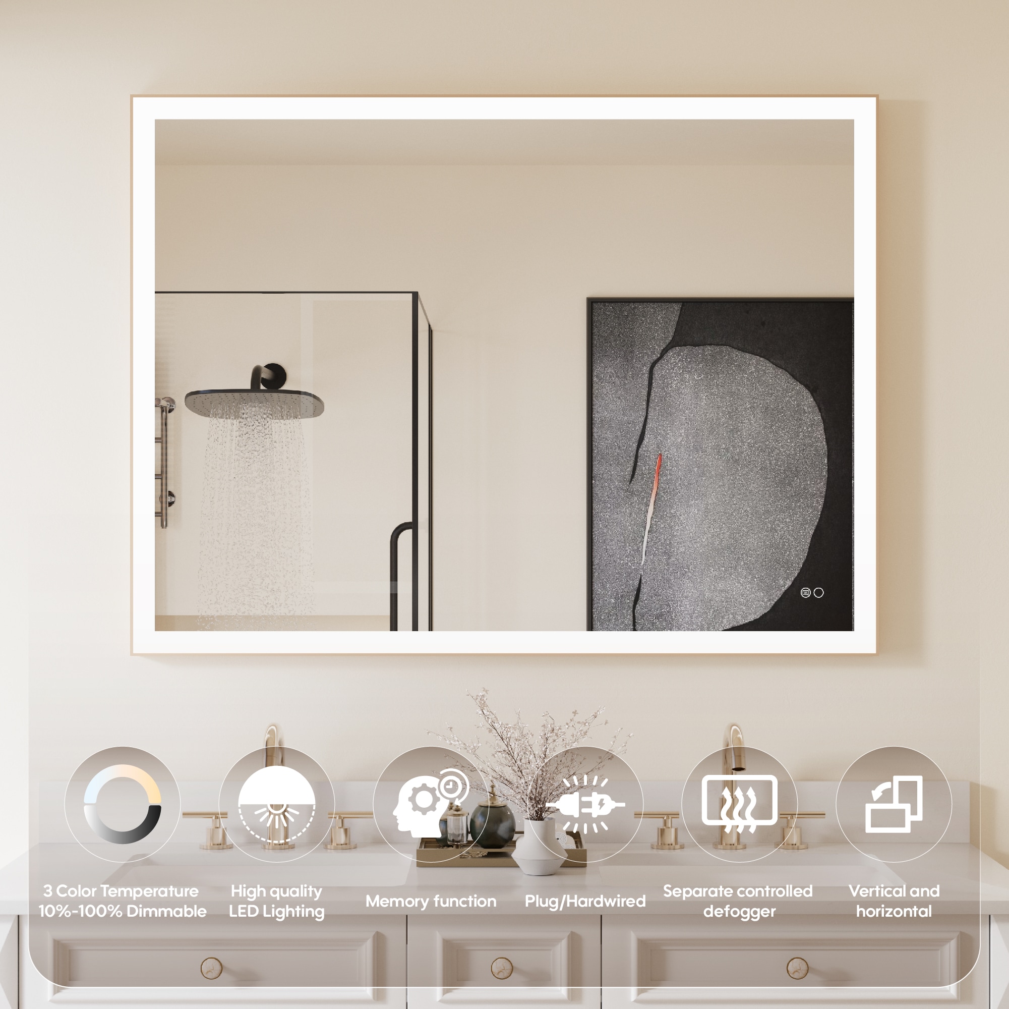 CALVON HML4836GD Framed-Bath-Mirrors - View #4