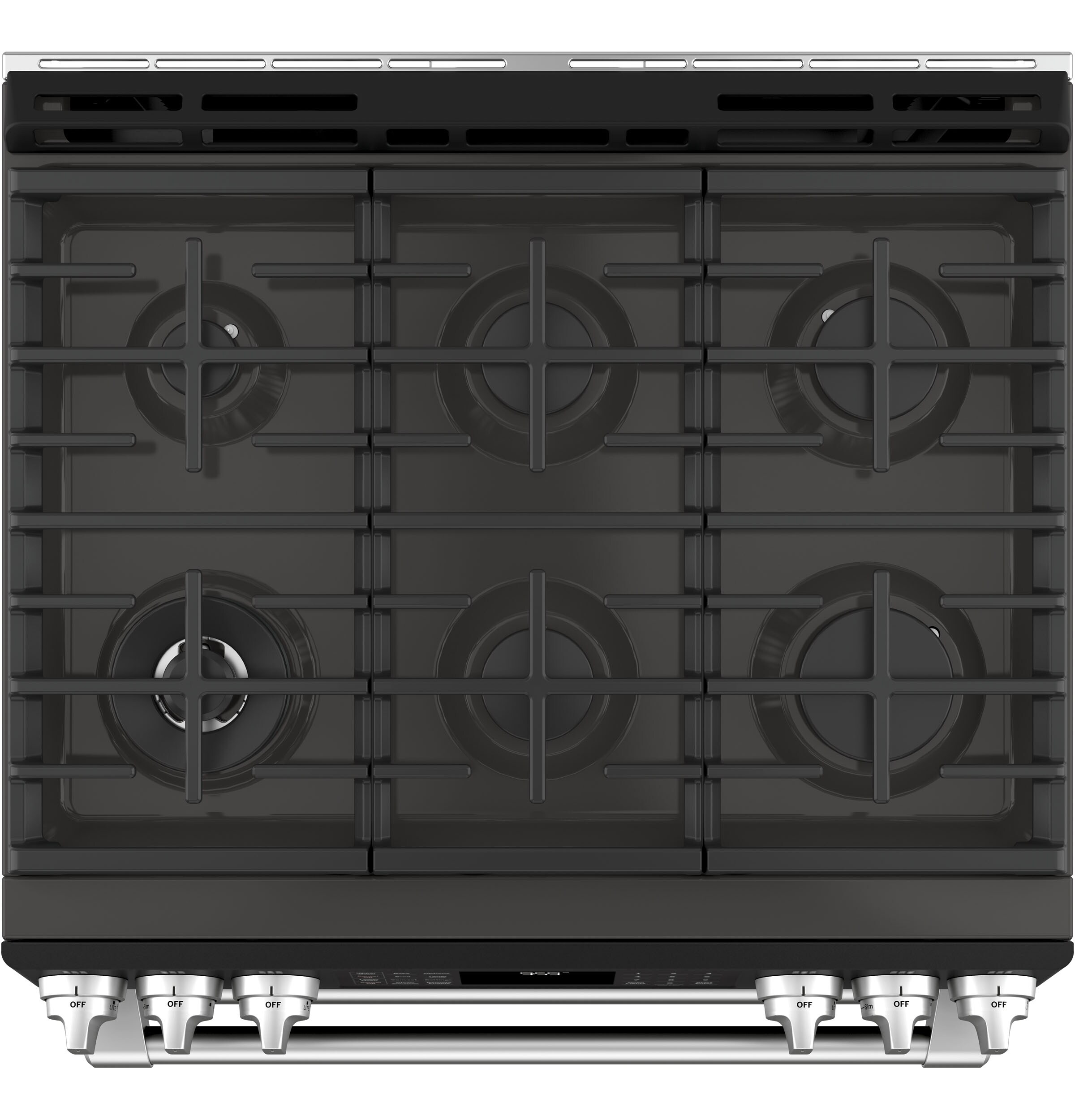 GE Cafe 30-in 6 Burners 4.3-cu ft / 2.4-cu ft Self-cleaning Convection ...