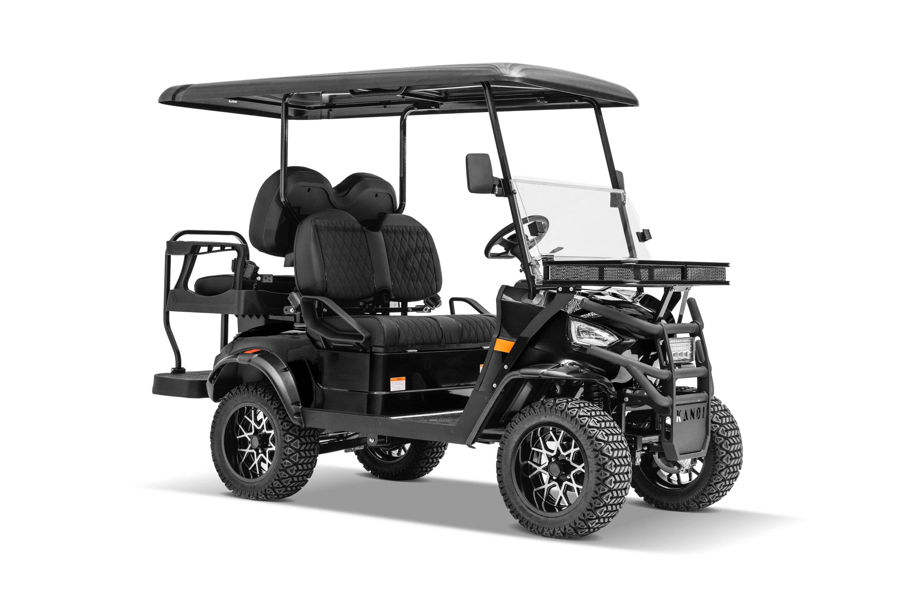 KANDI LOW4PAGM-LCD-L-BK Kruiser 4 Seat Electric Golf Cart, Max 15mph- Glossy Black