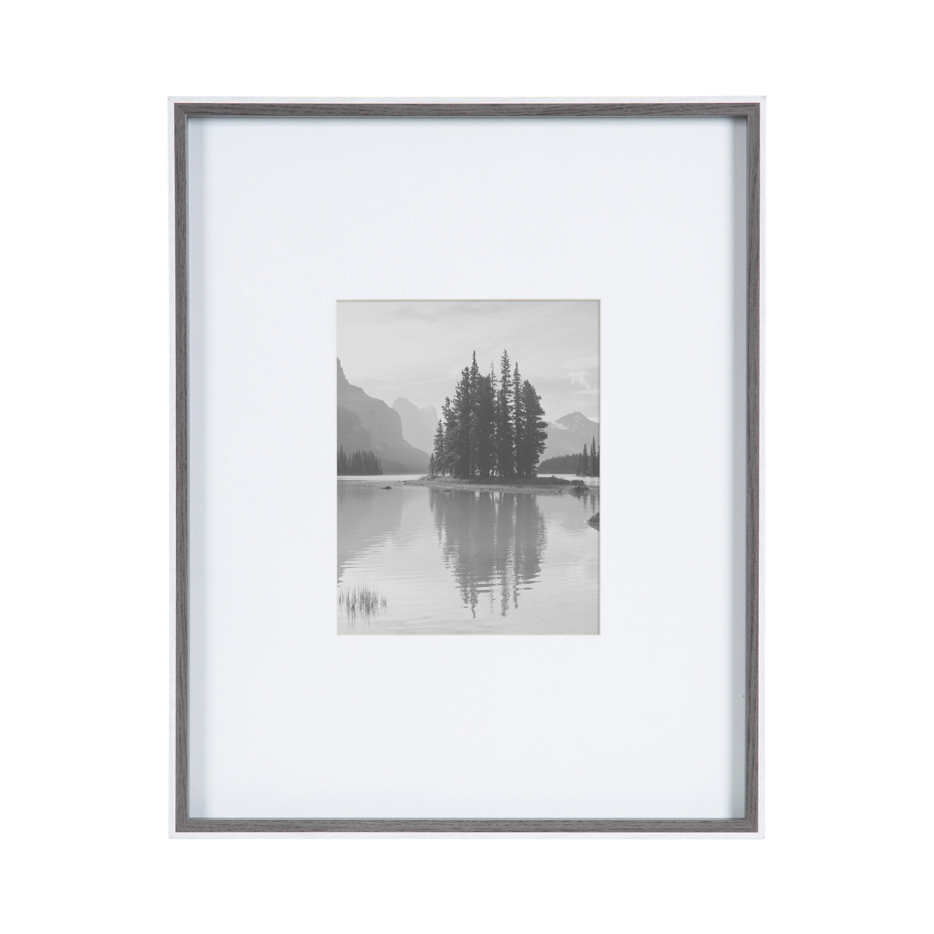 Gray and White Wood 16x20 Matted Photo Frame Set