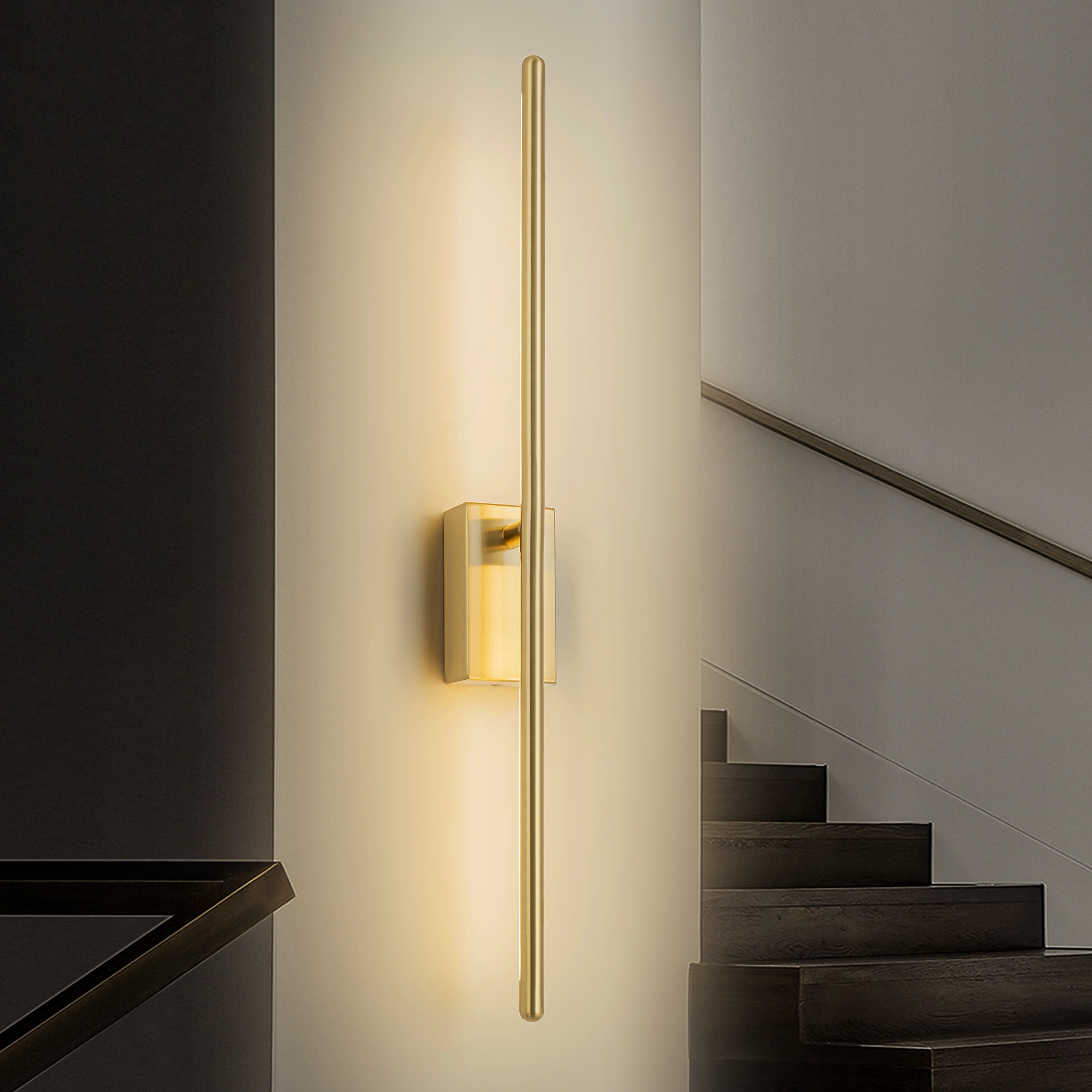 Rennnsan VL810160838 Rene 2.36-in 1 -Light Brushed Gold Integrated LED Modern/contemporary Vanity light