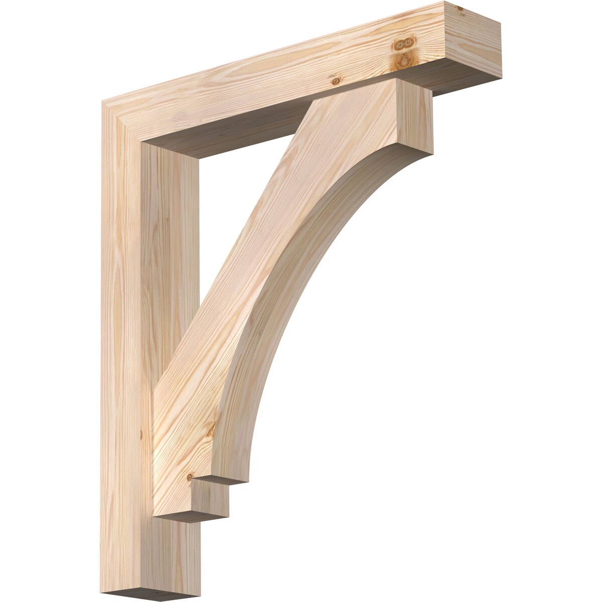 Ekena Millwork 1462953 Imperial Block Smooth Bracket with Offset Brace 5-1/2-in x 28-in x 32-in Douglas fir Brown Wood Standard bracket