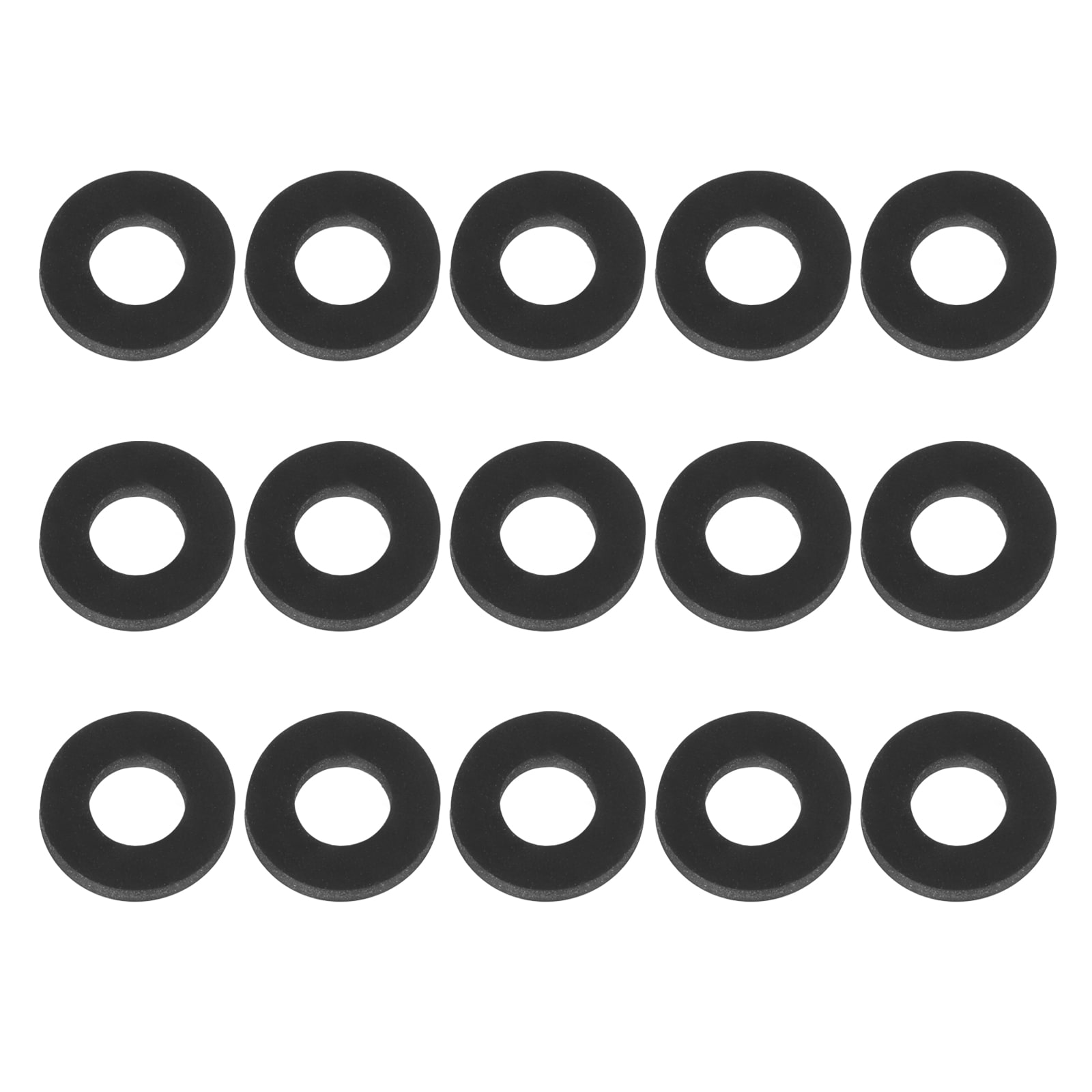 PATIKIL M3 Silicone Flat Washer 15pcs 3mm ID 8mm OD Plain Washer Grommets O-Ring Sealing Gasket Spacer for Faucet Pipe Water Hose Shower Door Handles Black