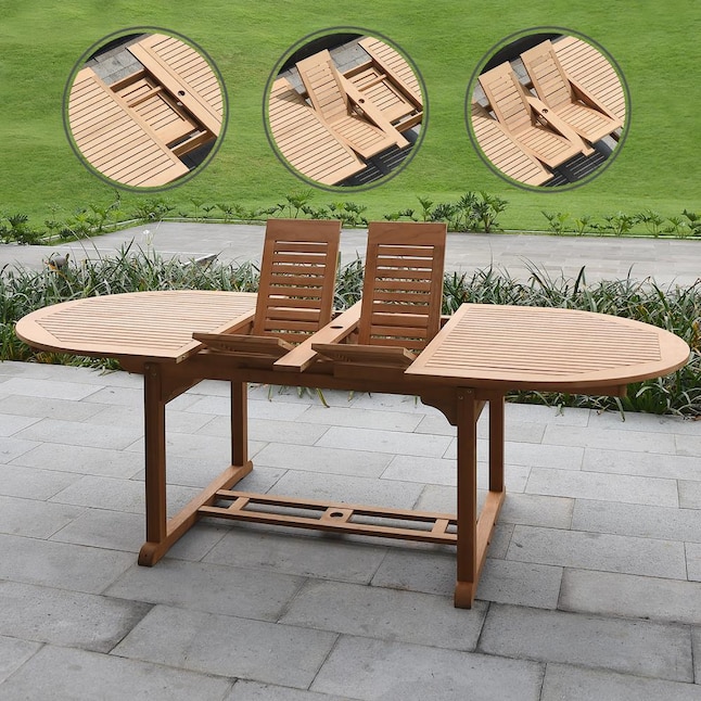 Cambridge Casual Auburn Oval Extendable, Extendable Outdoor Dining Table For 6