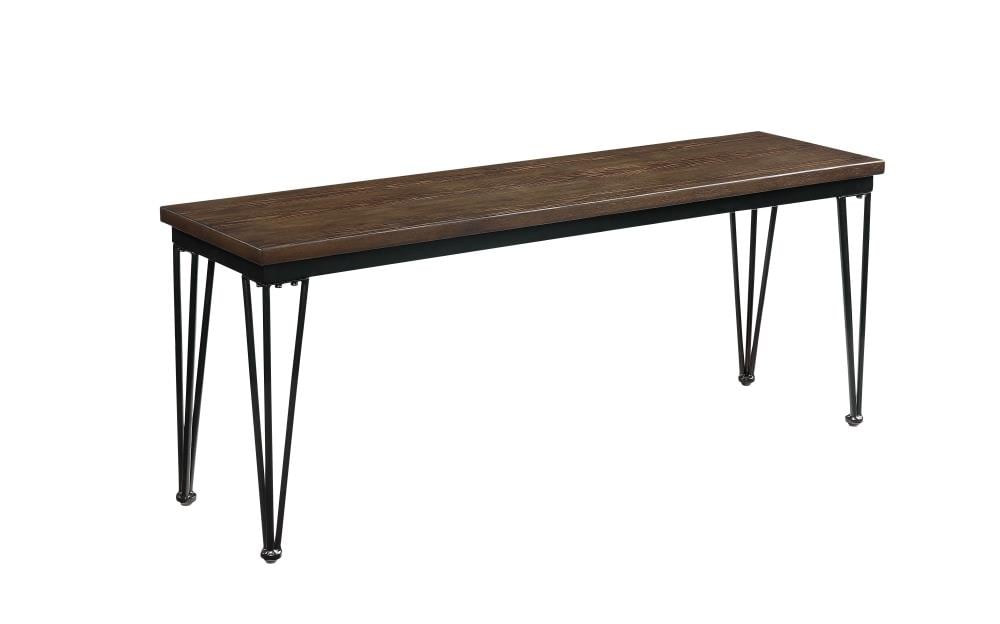 ACME FURNITURE 70738 Garron Industrial Walnut and Black Accent Bench 48-in x 13-in x 18-in