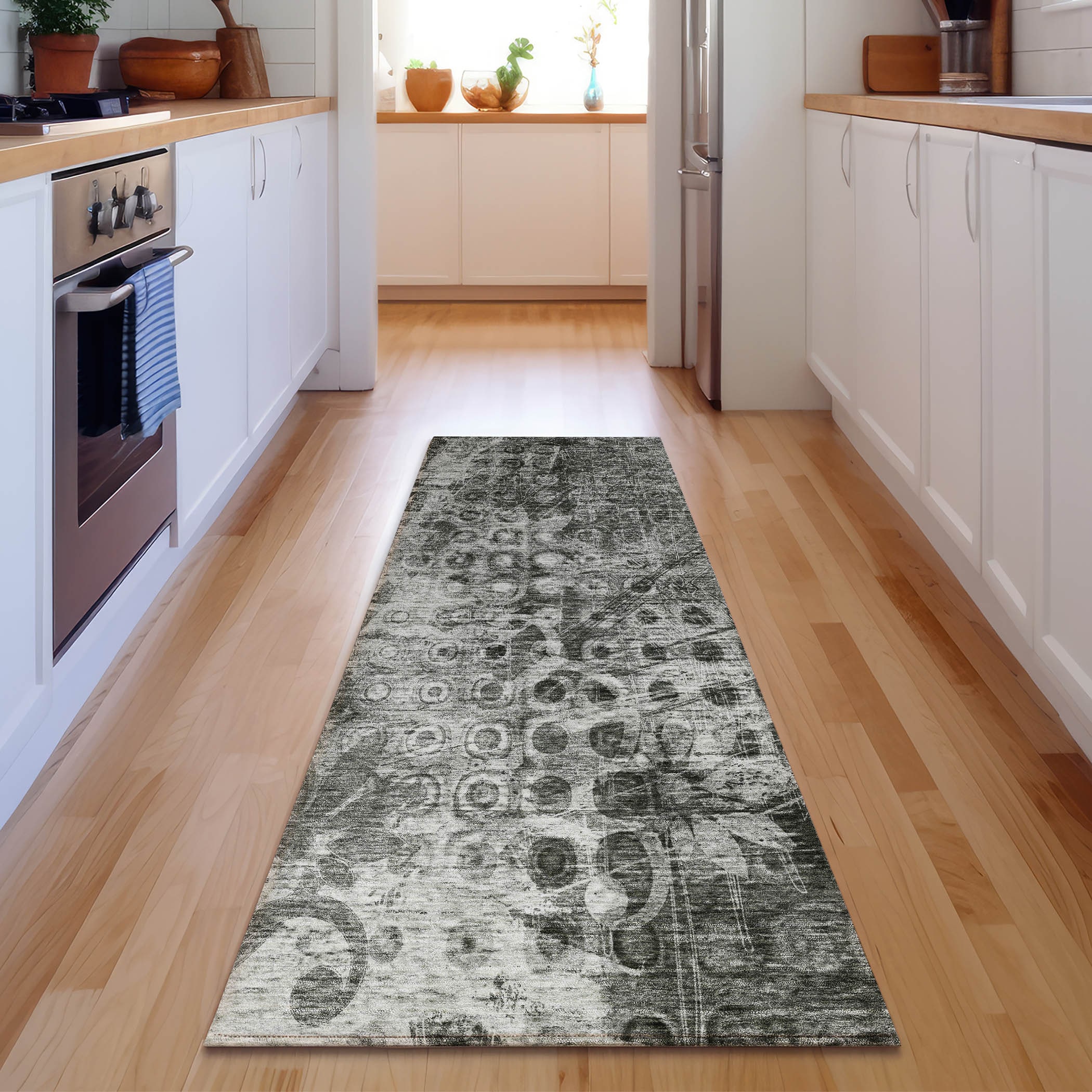 Addison Rugs AMF577CC2X8 Mayfield AMF577CC 2 x 7 (ft) Loomed Polyester Charcoal Rectangular Indoor Geometric Machine washable Area rug