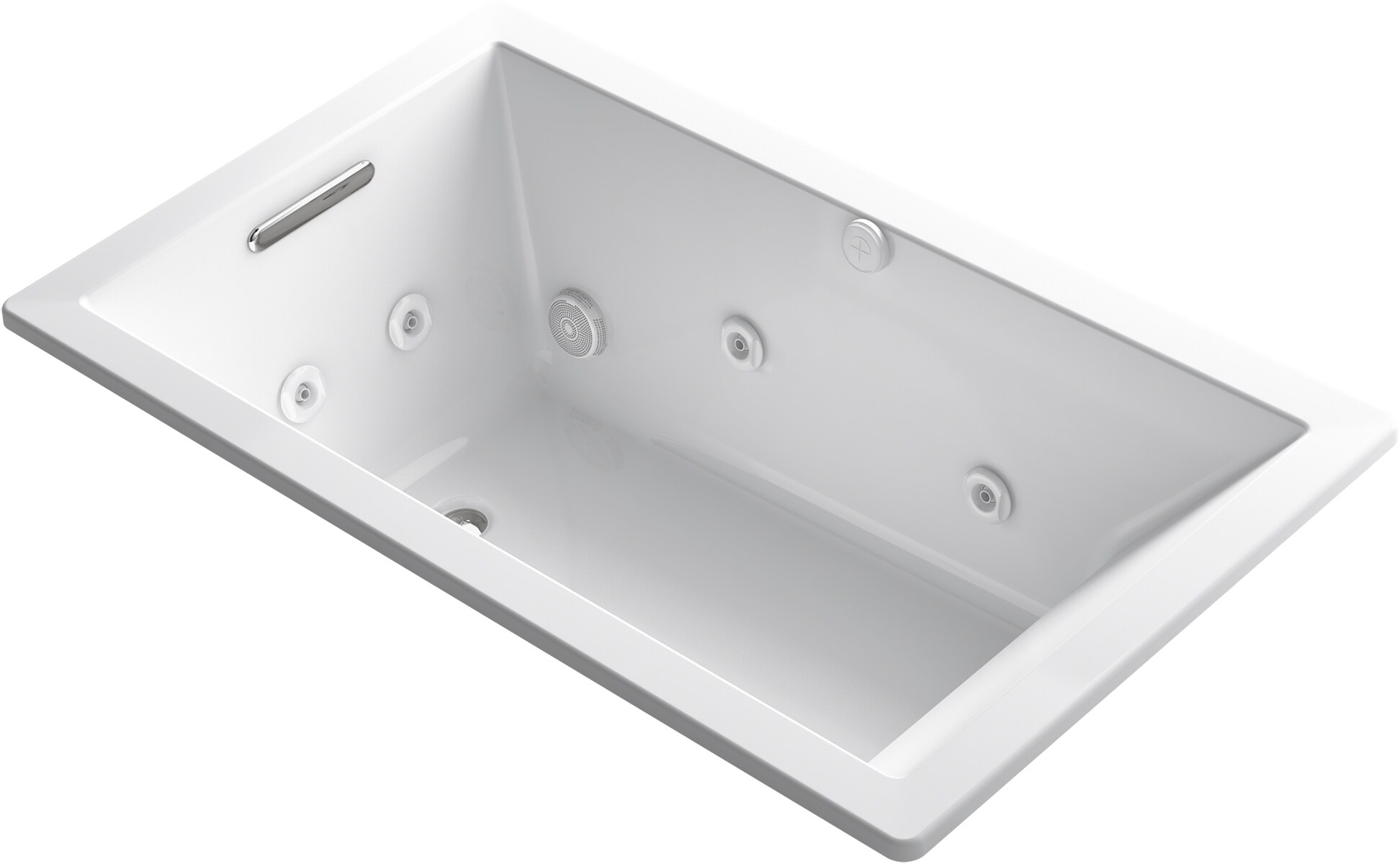 KOHLER Underscore 36-in x 66-in White Acrylic Drop-In Soaking Bathtub  (Reversible Drain) in the Bathtubs department at