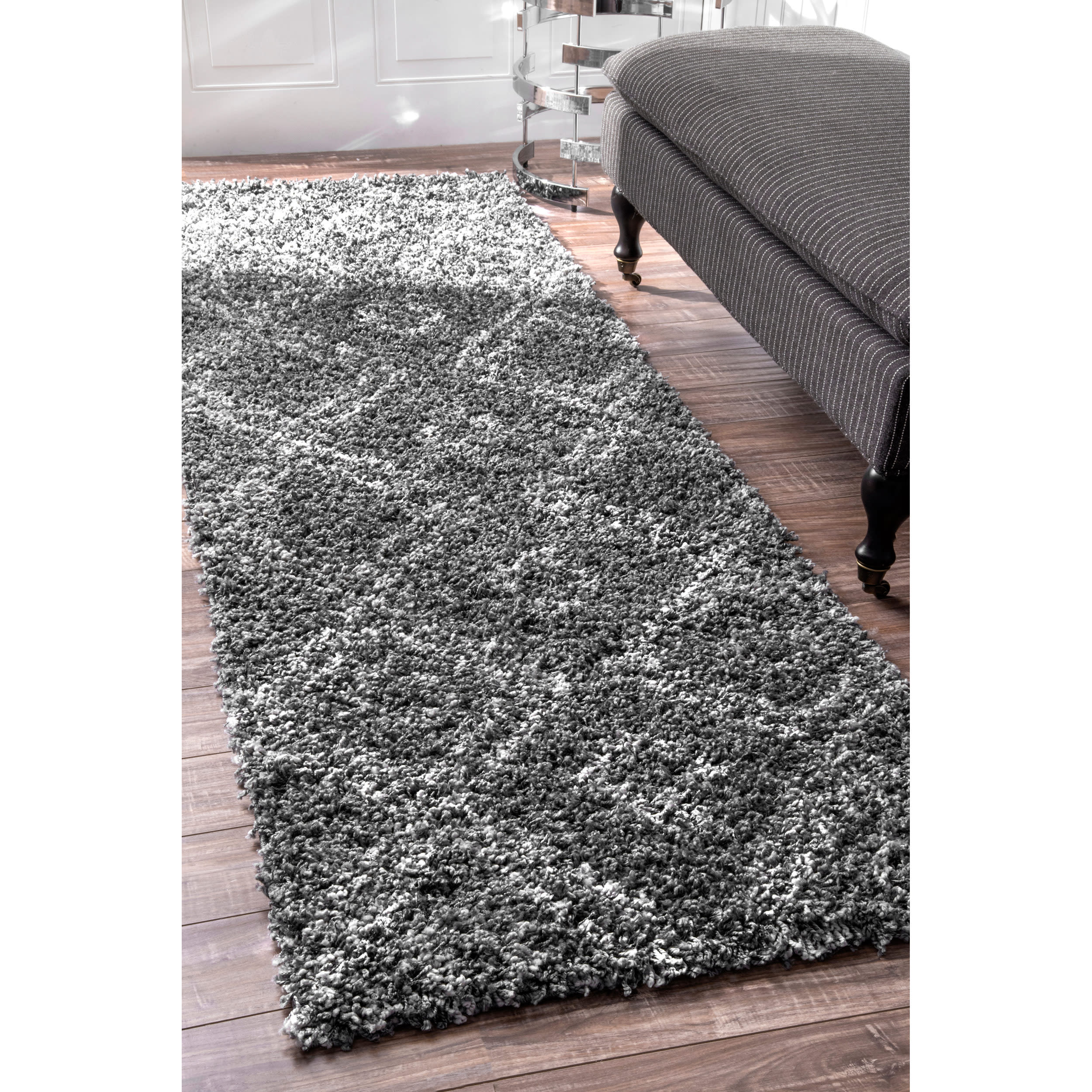 nuLOOM OZSG18B-2606 Iola 2 x 6 (ft) Loomed Polypropylene Gray Rectangular Indoor Geometric Runner rug