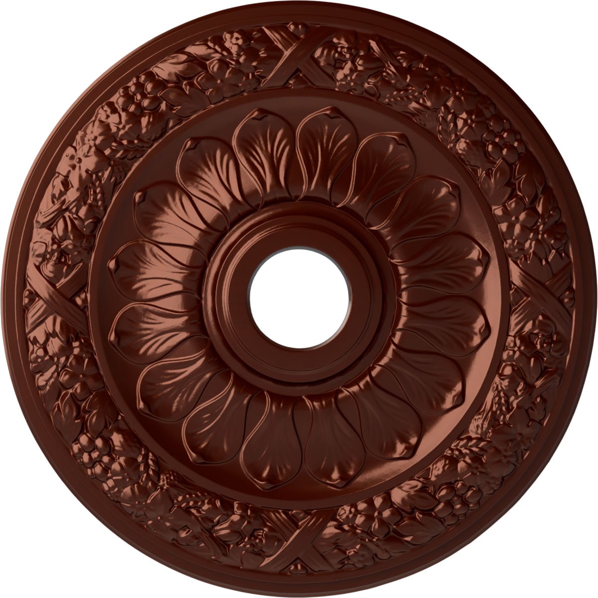 Ekena Millwork CM24SWACS Swindon 24-in W x 24-in L Antique Copper Polyurethane Ceiling Medallion