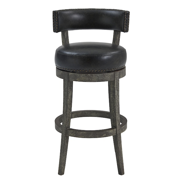 Armen Living Corbin Brown Onyx 26 In H, Leather Low Back Bar Stools