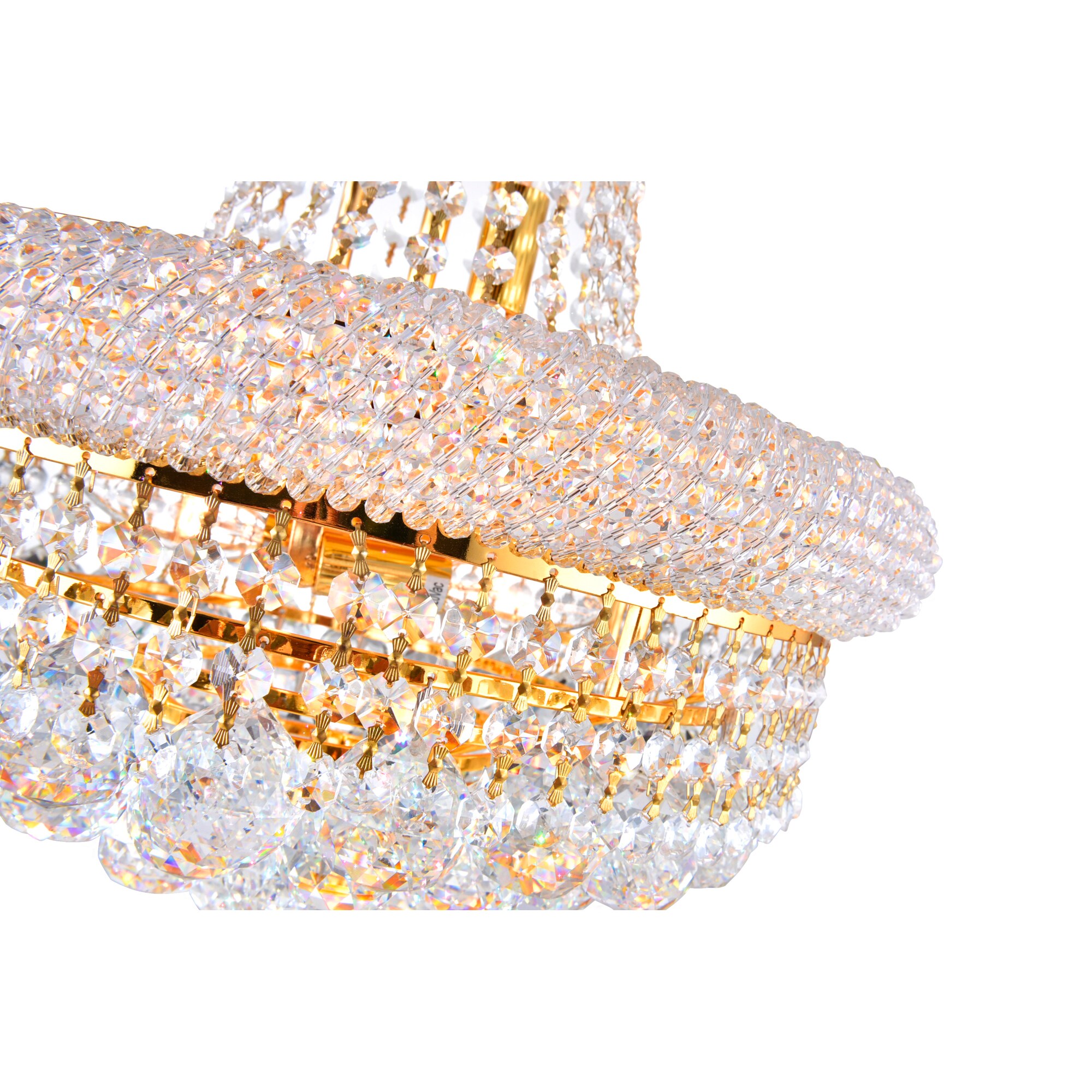 Empire Crystal Elegance 18" Gold Chandelier with Glittering Details