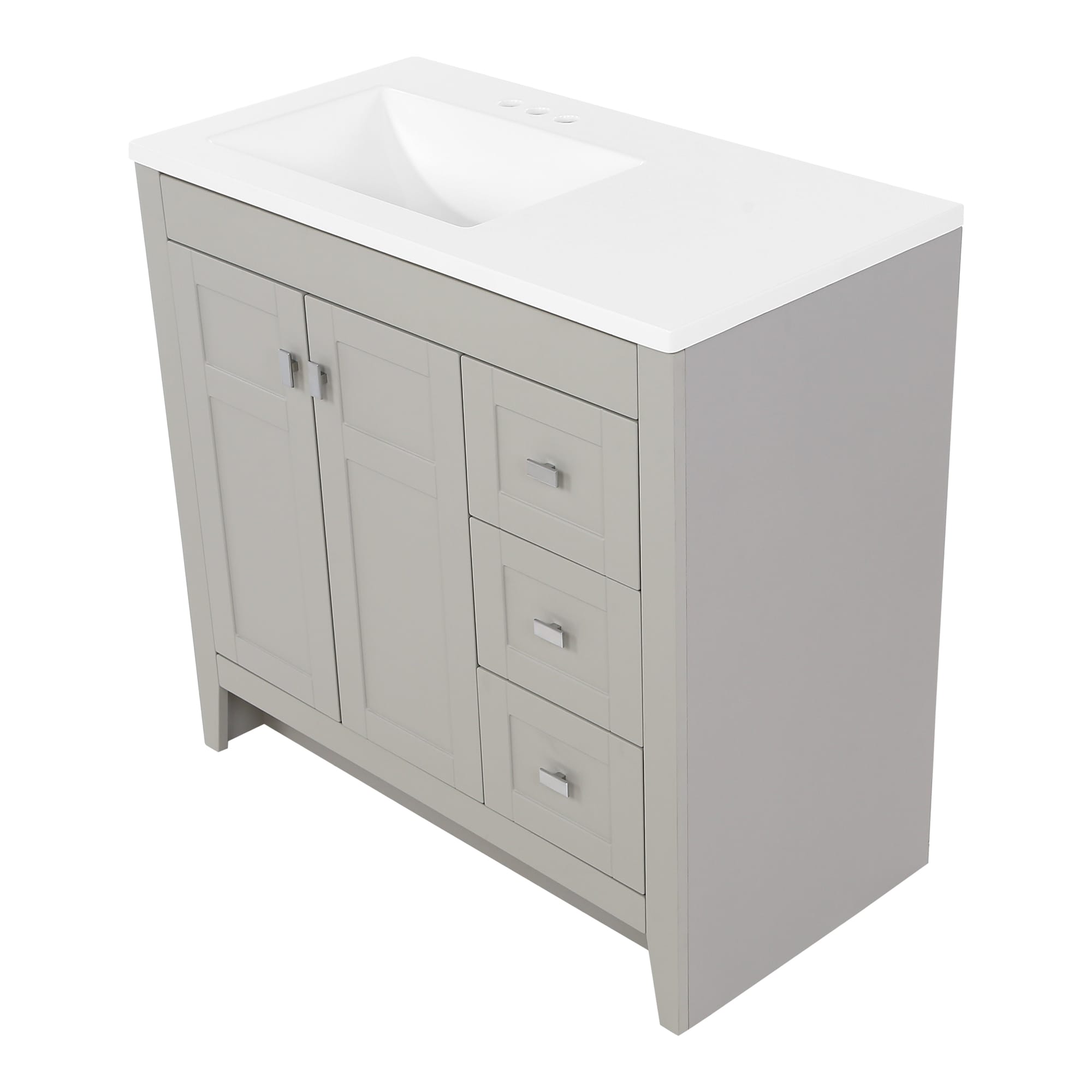 Diamond NOW Murphy 36-in Gray Single Sink Bathroom Vanity with White ...