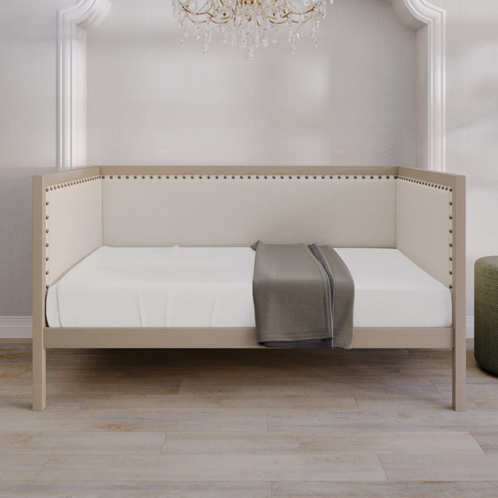 Warm Gray Transitional Polyester Twin Sofa bed