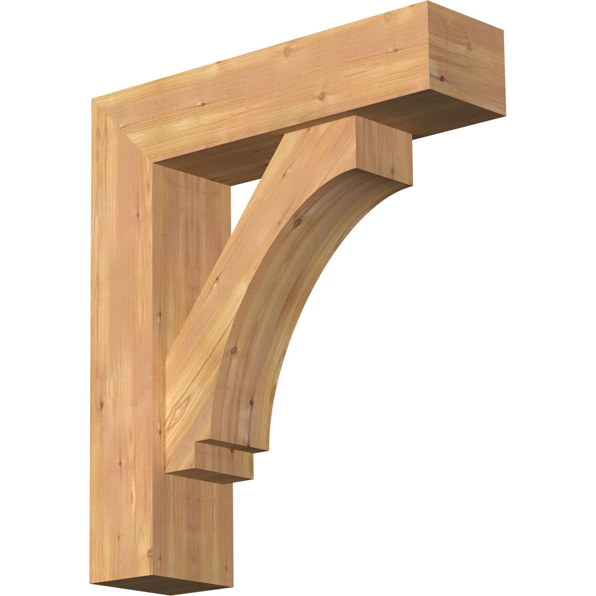 Ekena Millwork 1462783 Imperial Block Smooth Bracket with Offset Brace Western Red Cedar Wood Standard Bracket