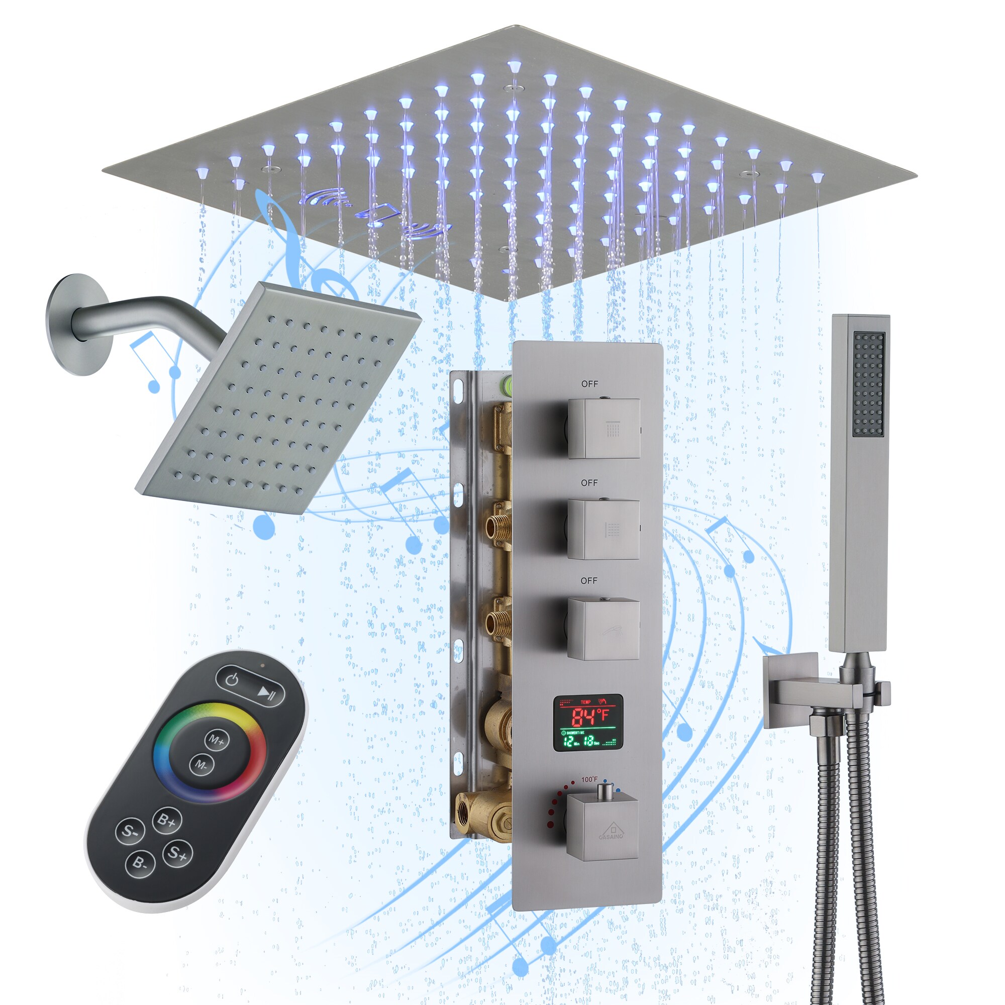 CASAINC KCHS0018-LEDBN Showerhead-Bar-Panels - View #4
