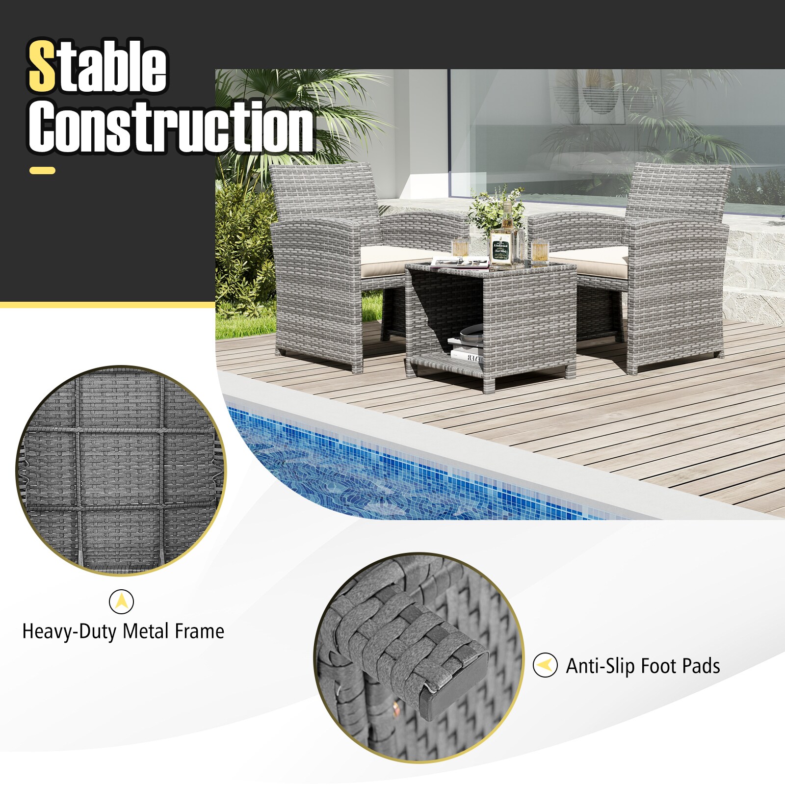 YERIVA O73636WHDH Patio-Conversation-Sets - View #7