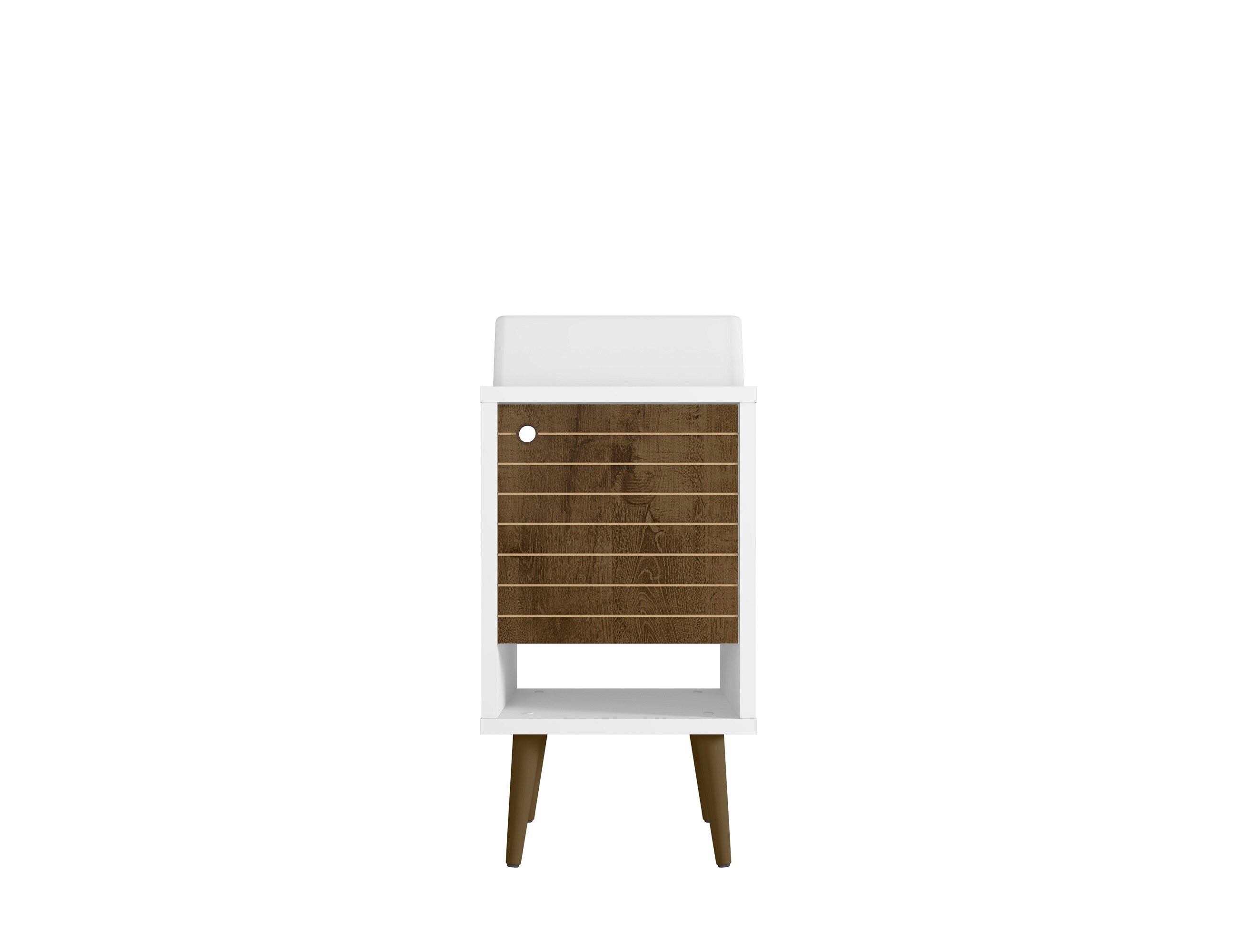Manhattan Comfort 238BMC69 Liberty 18-in White and Rustic Brown Single Sink Bathroom Vanity with White Wood Top