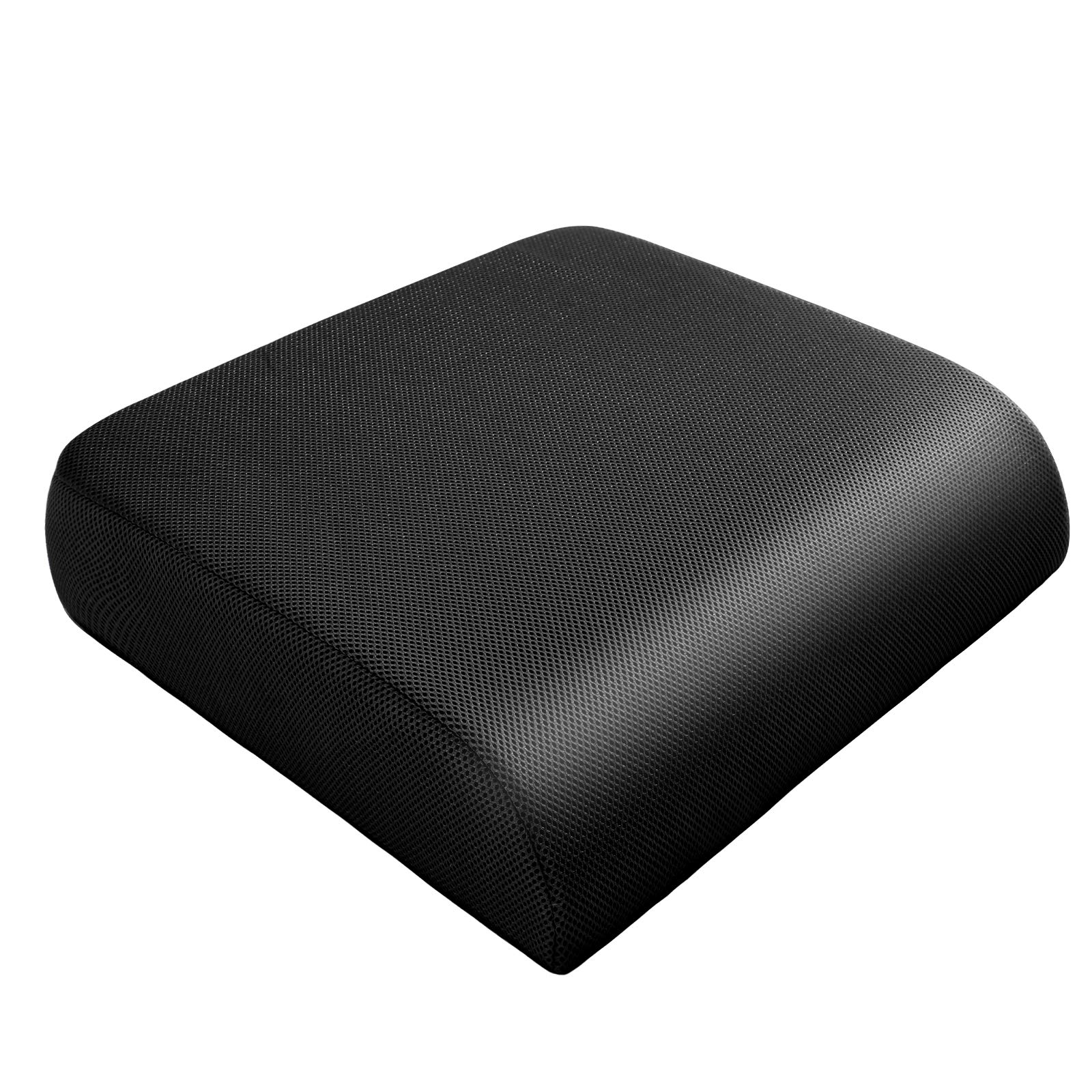 Afoxsos 19 x 17.5 x 4 Inch Extra Thick Gel Memory Foam Seat Cushion with Carry Handle Non Slip Bottom 1 Pack for Office Chair Wheelchair