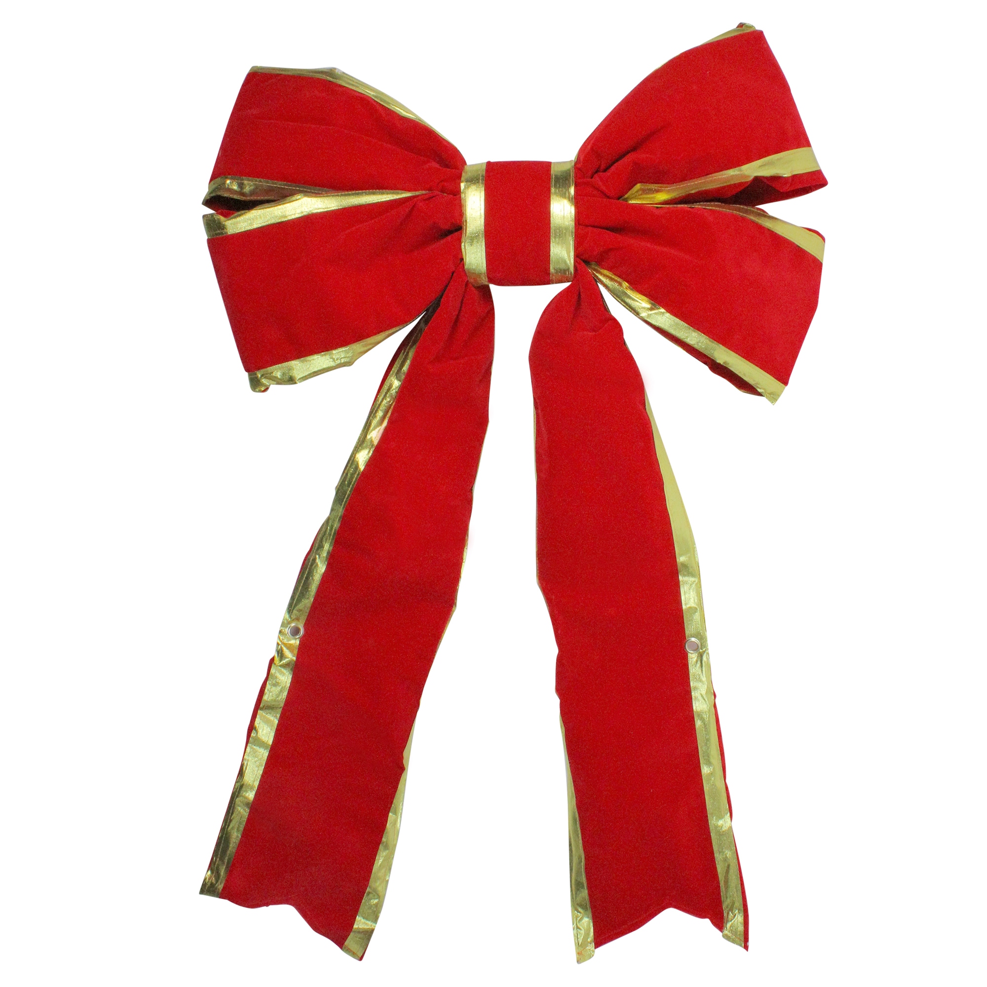 Red Christmas Bow - Plain Edge - 4 Loop - 3 Pack
