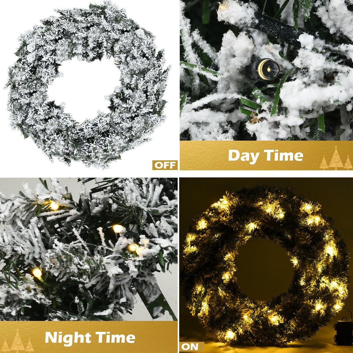 WELLFOR CM-HWY-22043 Artificial-Christmas-Wreaths - View #4