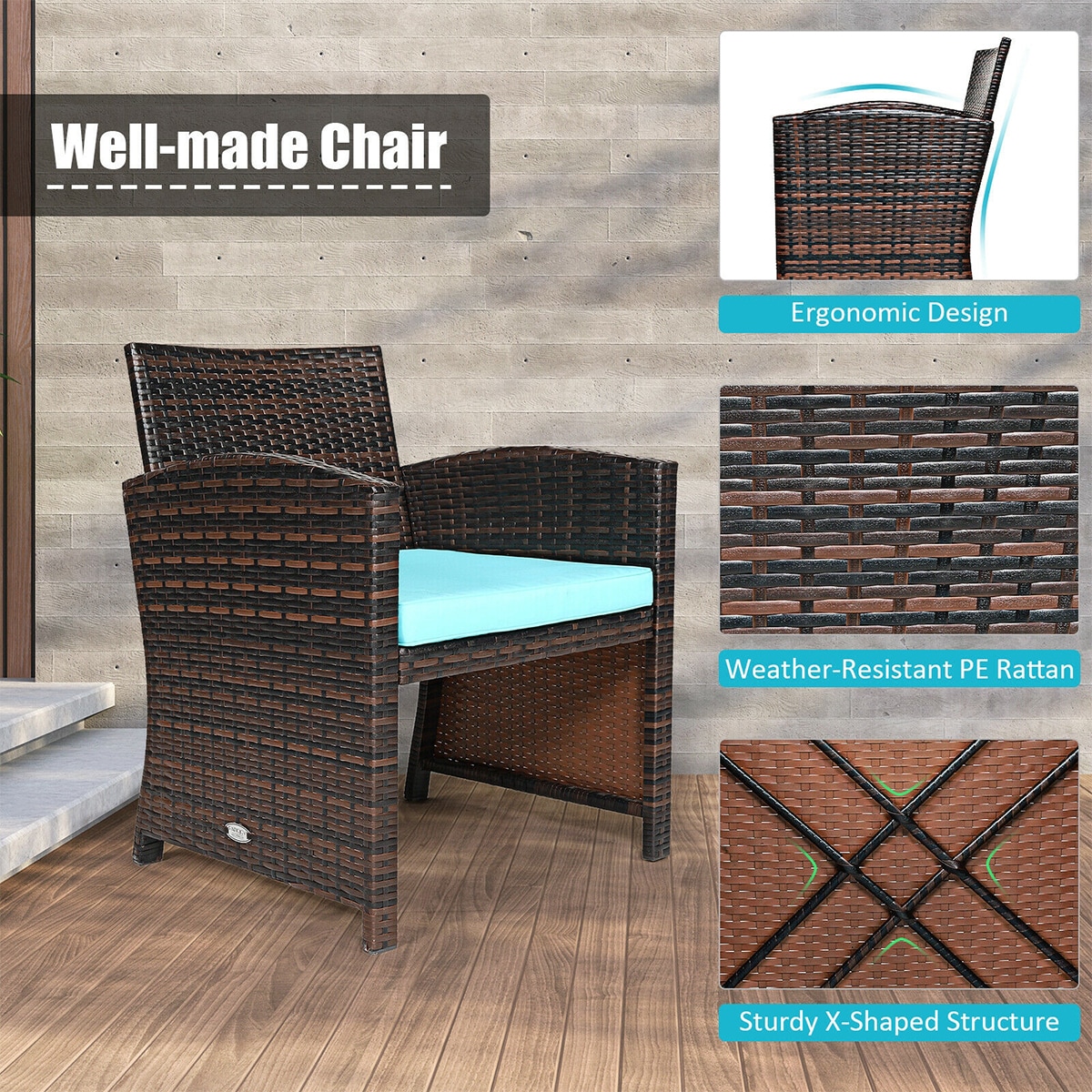 WELLFOR OUG67813TU Patio-Conversation-Sets - View #5