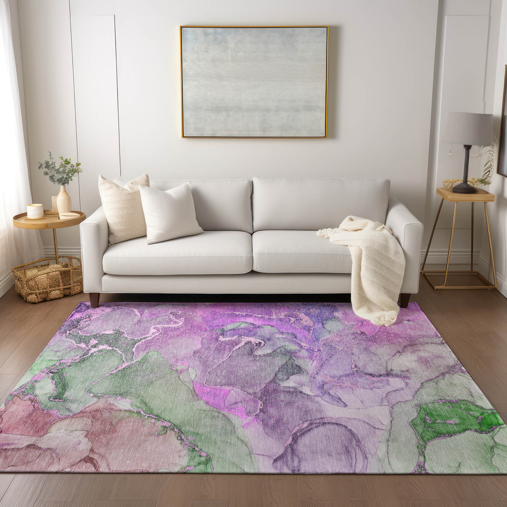 Addison Rugs ACN500PP5X8 Chantille ACN500PP 5 x 7 (ft) Polyester Purple Rectangular Indoor/Outdoor Geometric Machine washable Area rug
