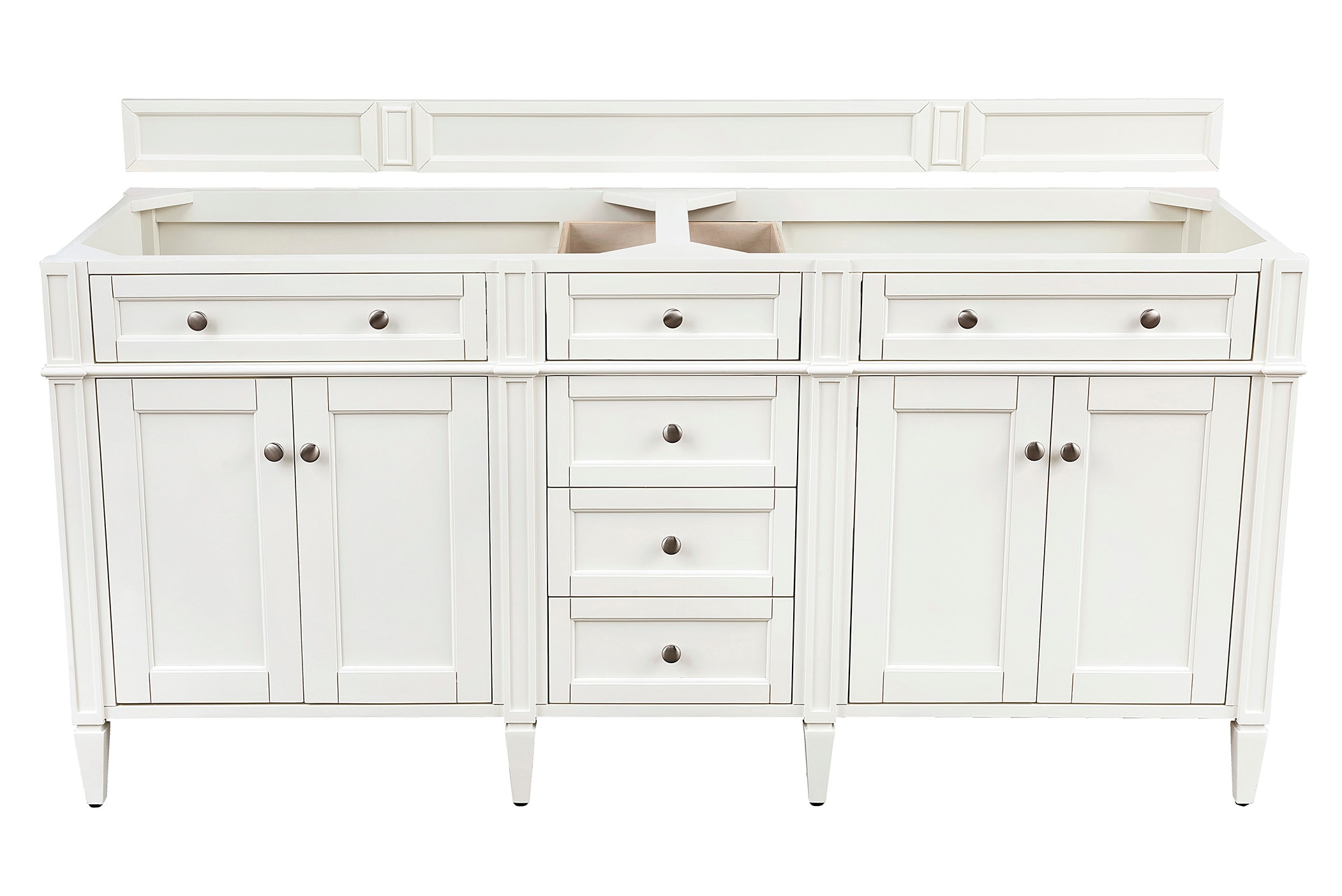 James Martin Vanities 655-V72-BW 72-in Bright White Bathroom Vanity Base Cabinet without Top