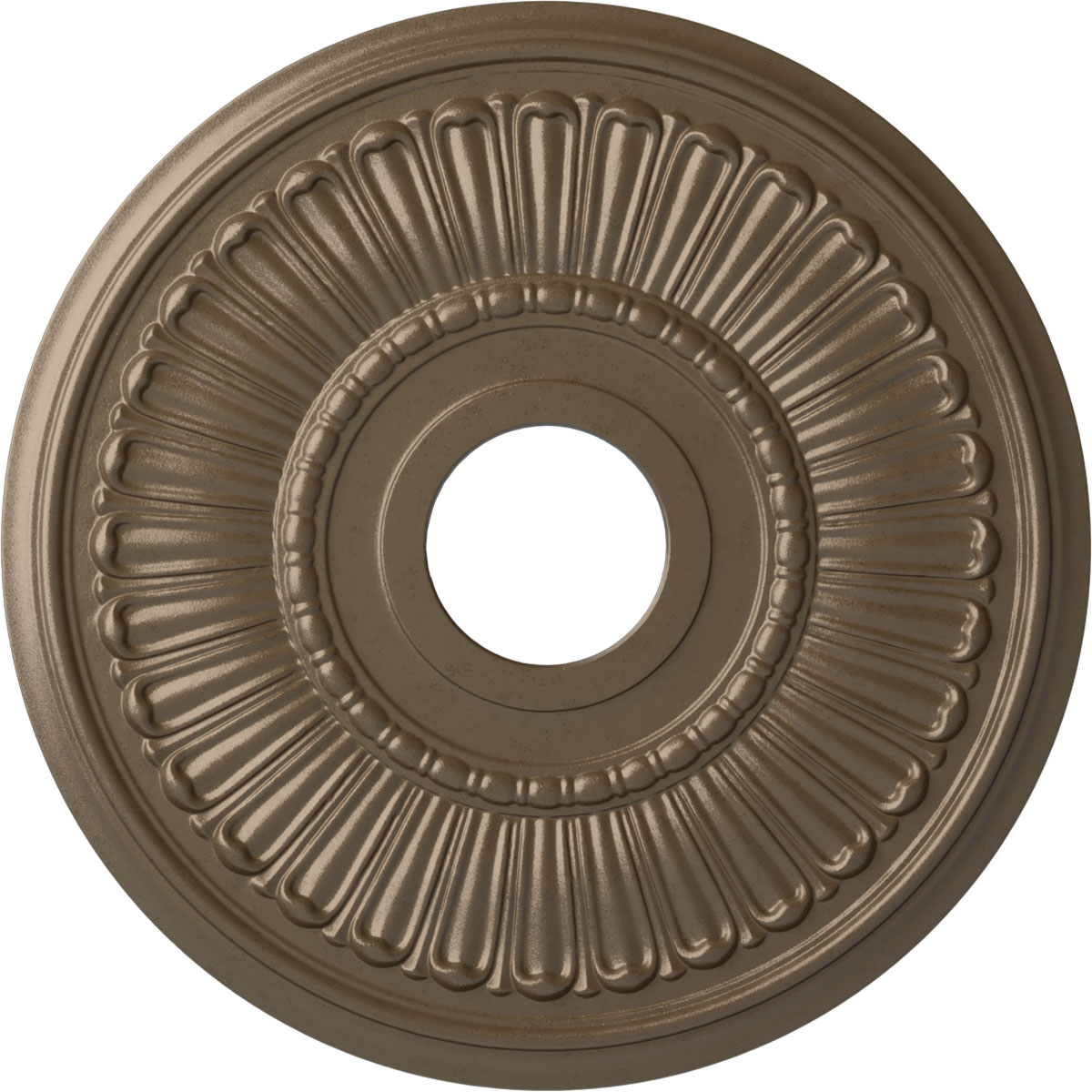 Ekena Millwork CM16MLWSS Melonie 16-in W x 16-in L Painted Warm Silver Polyurethane Whole Ceiling Medallion