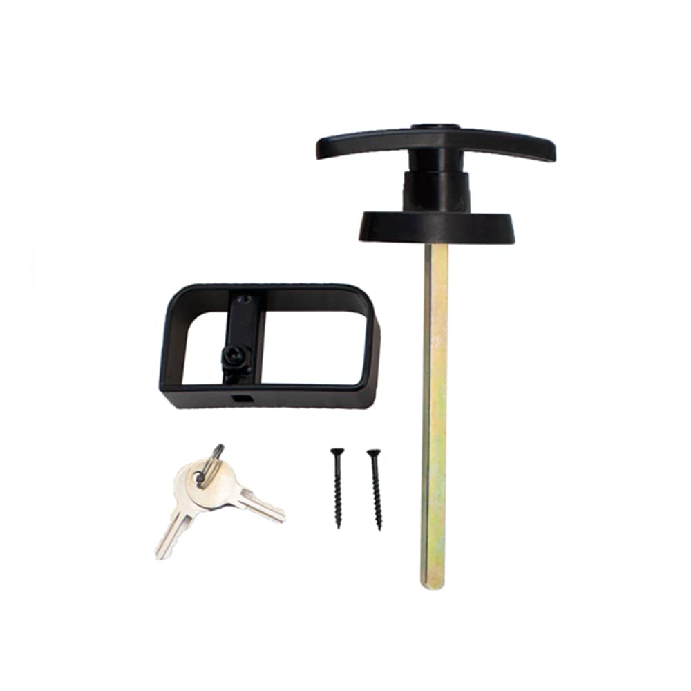 Shed Windows and More TH312B T-Handle Lock Set 3-1/2 in Stem Powder Coated Steel